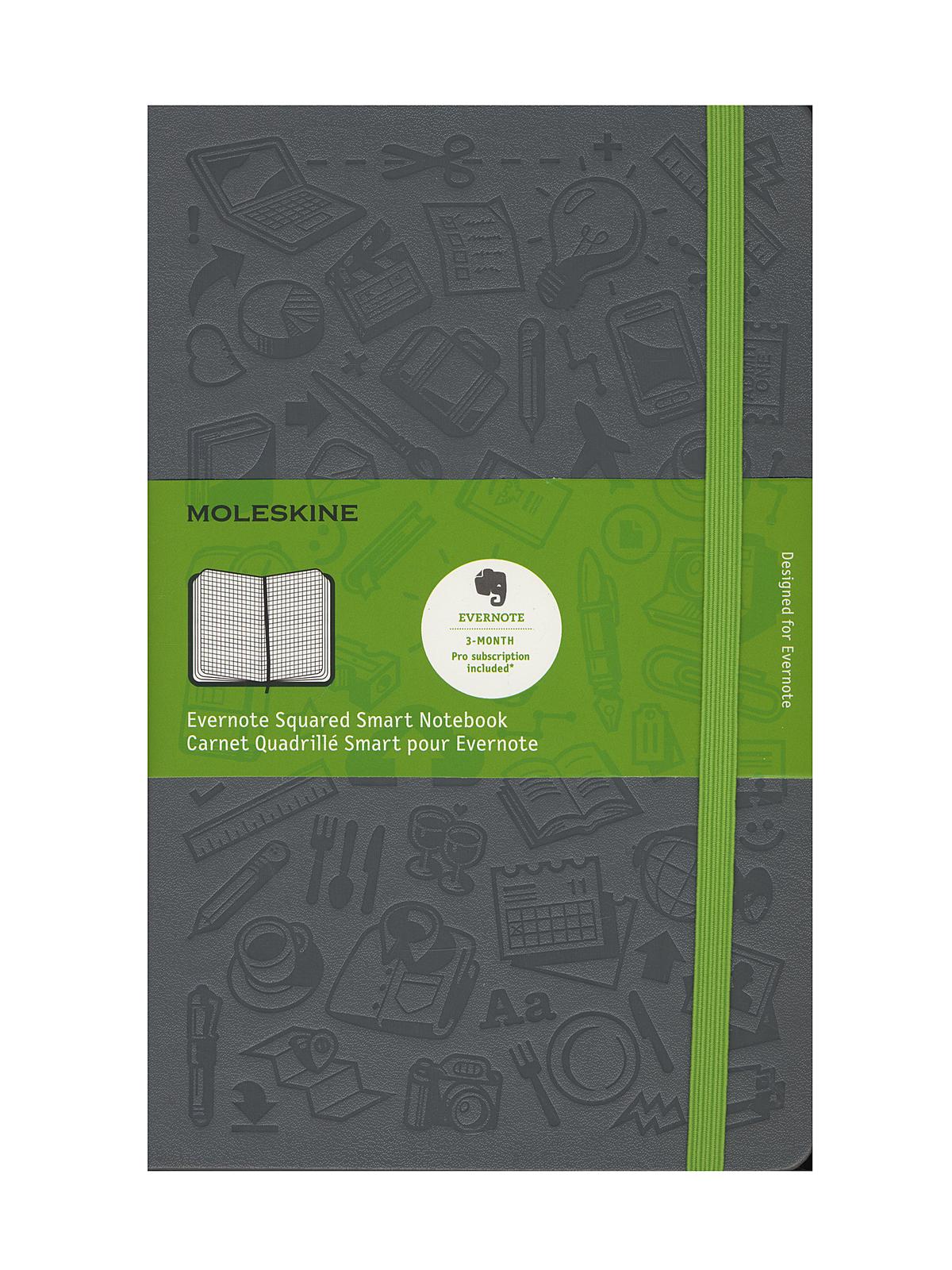 Evernote Smart Notebook Ruled 5 In. X 8 1 4 In. Slate Grey