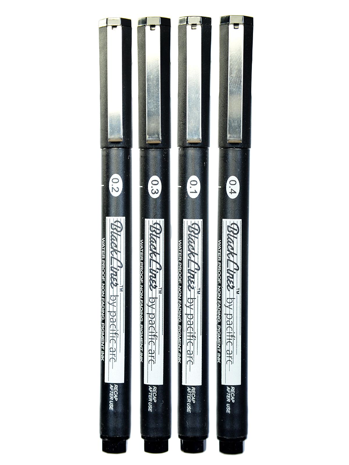 Line Art Pens : Pacific arc blackliner fine line drawing pens misterart
