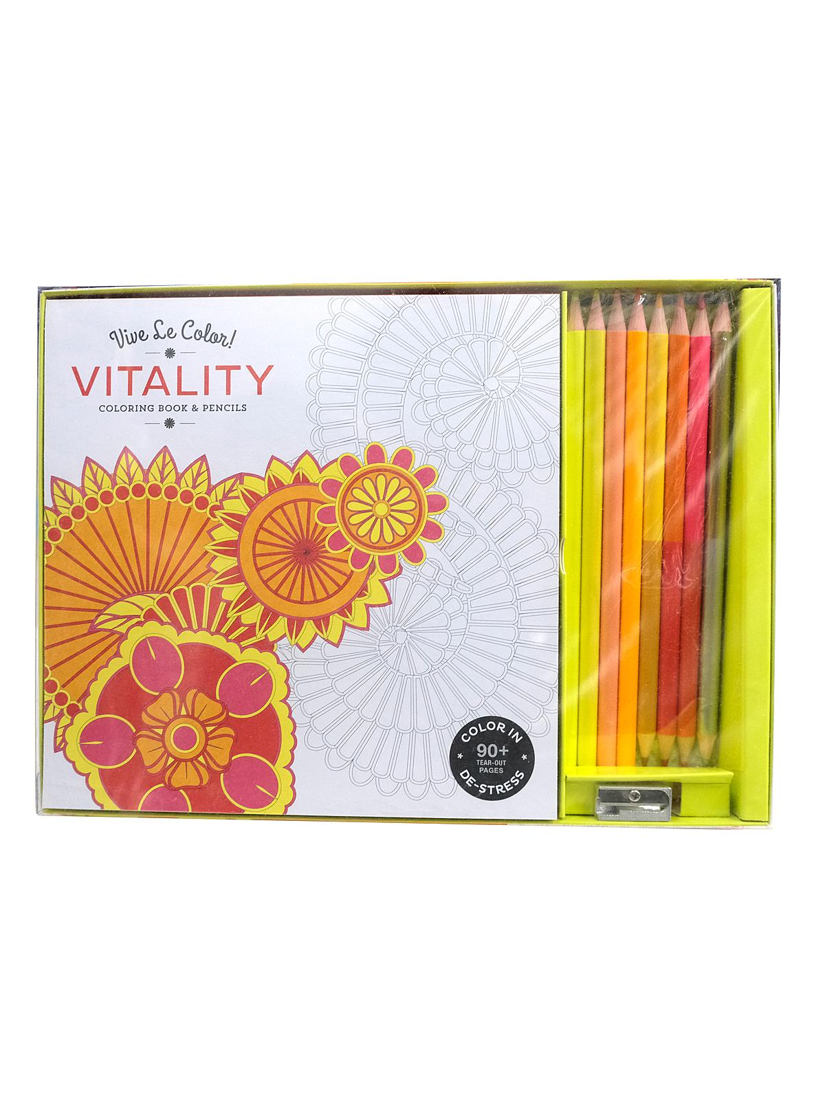 Vive Le Color Coloring Book & Pencils Peace