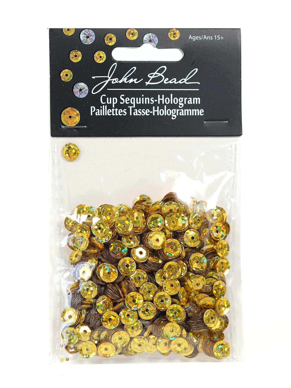 Hologram Cup Sequins 6 Mm Round Pack Of 1600 Champagne
