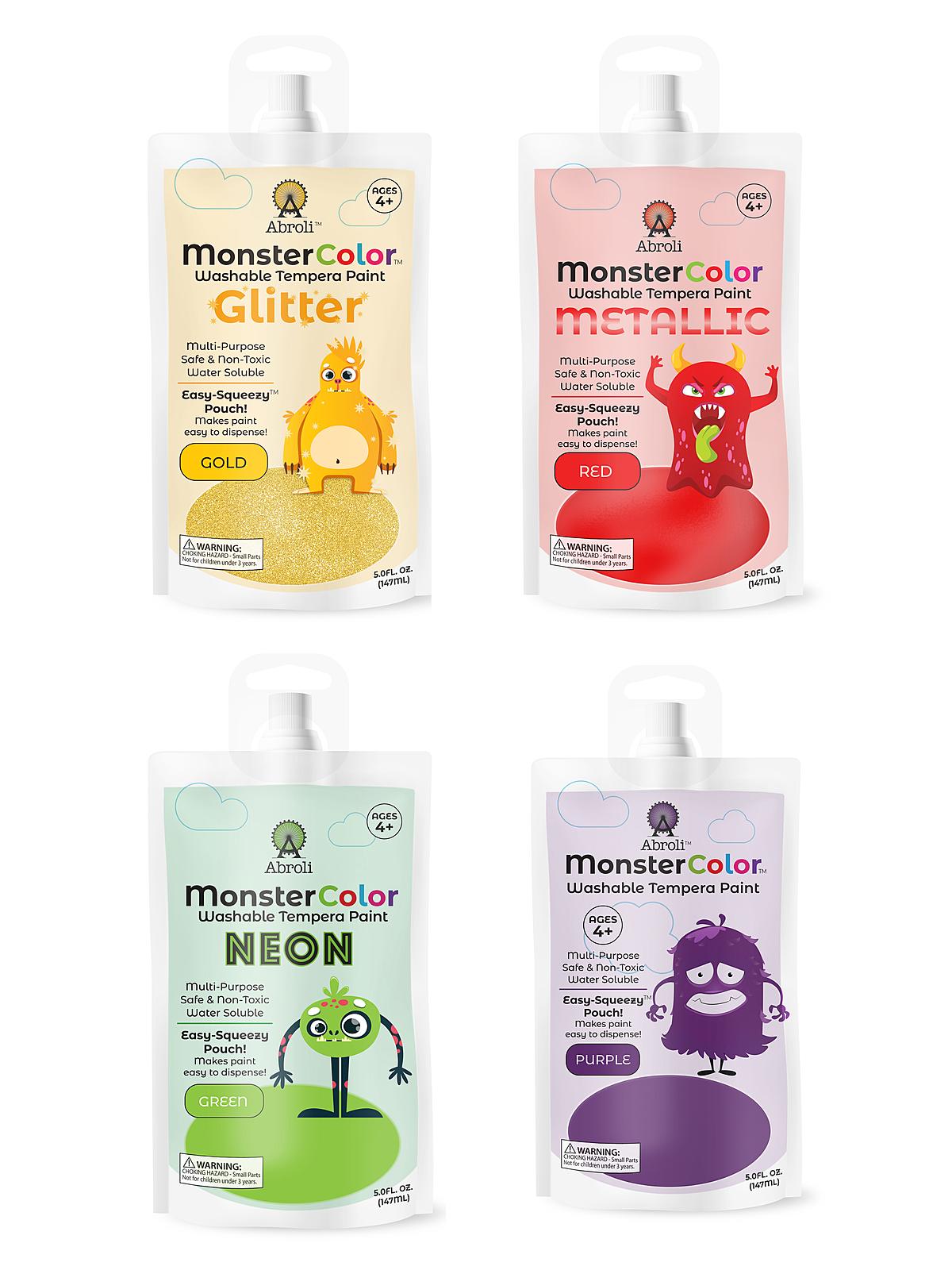 Monster Color Tempera Paint neon orange 5 oz. pouch