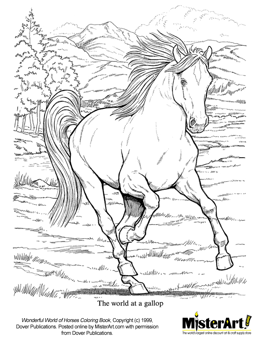 galloping horse coloring pages - photo #30
