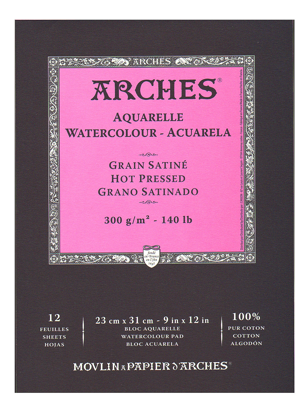 Watercolor Pad 9 in. x 12 in. hot pressed 140 lb.