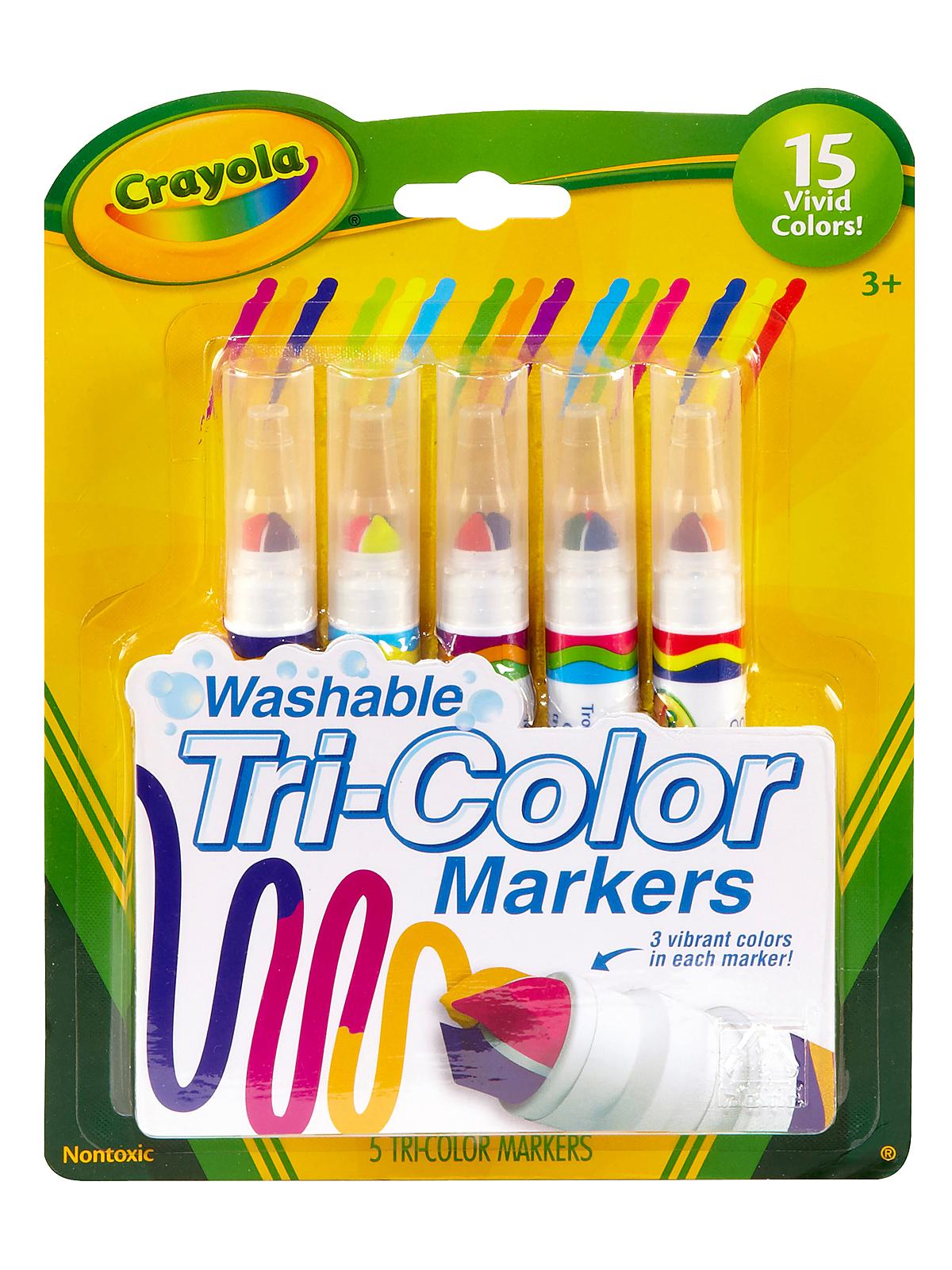 Washable Tri-color Markers Pack Of 5