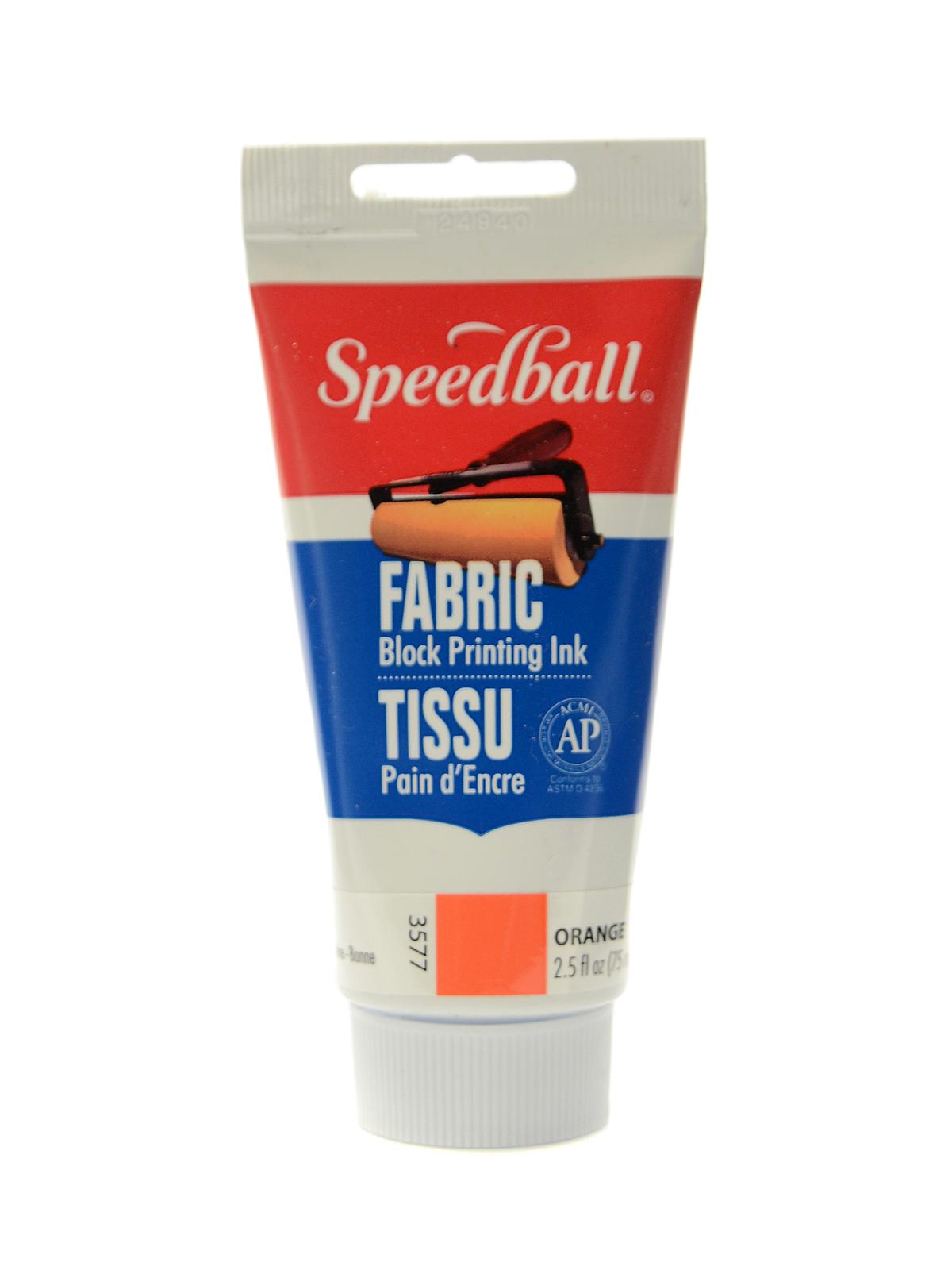 Block Printing Fabric Ink 2.5 oz. orange