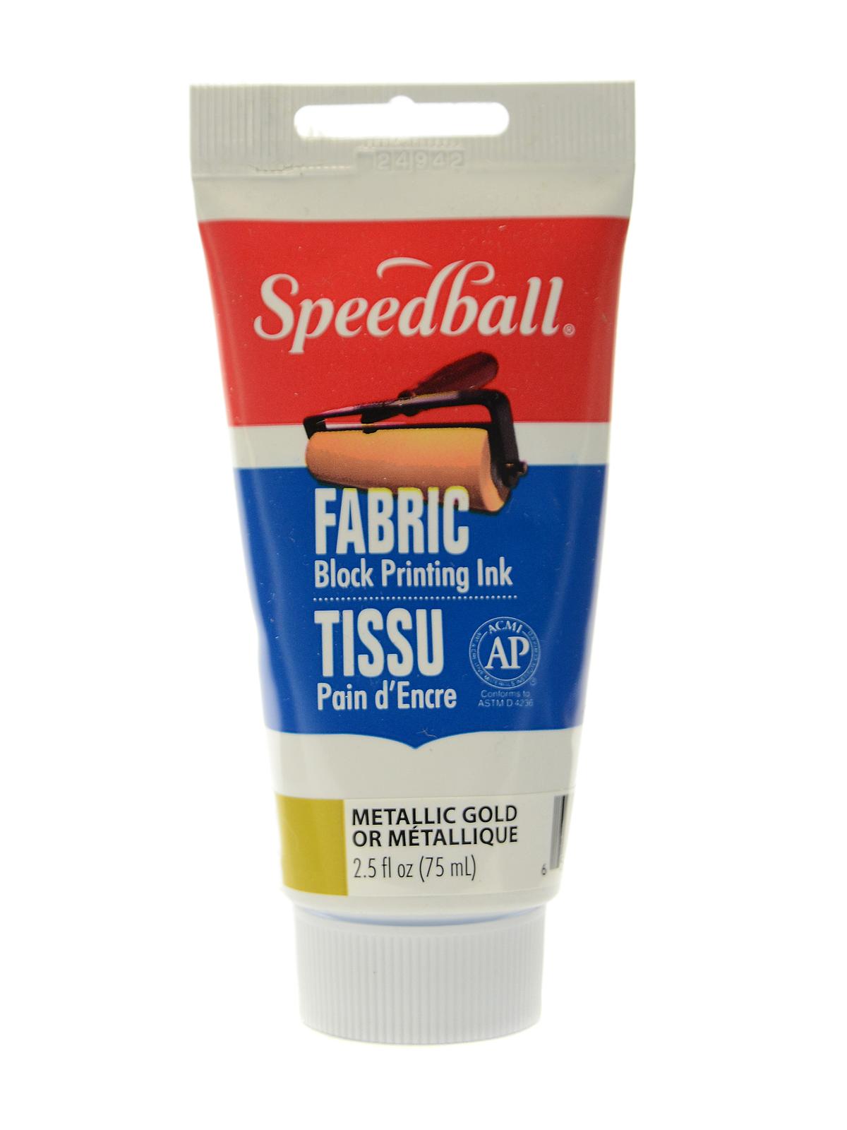 Block Printing Fabric Ink 2.5 oz. metallic gold