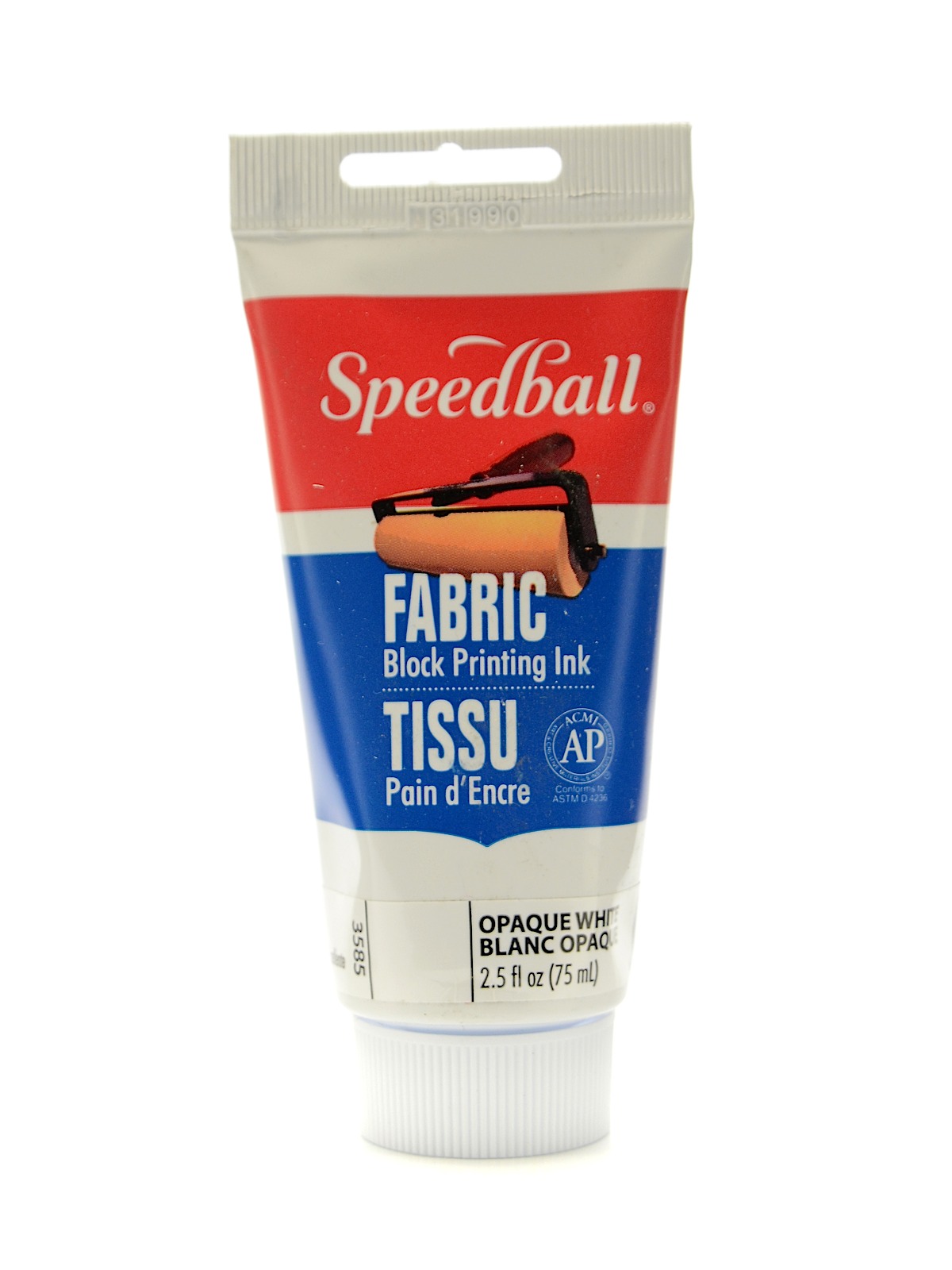 Block Printing Fabric Ink 2.5 oz. opaque white