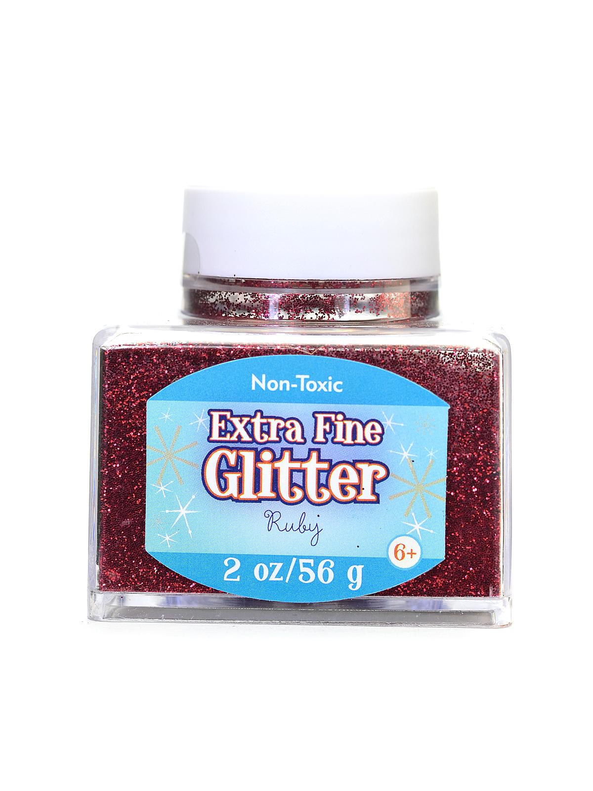 Extra Fine Glitter ruby 2 oz. stackable jar