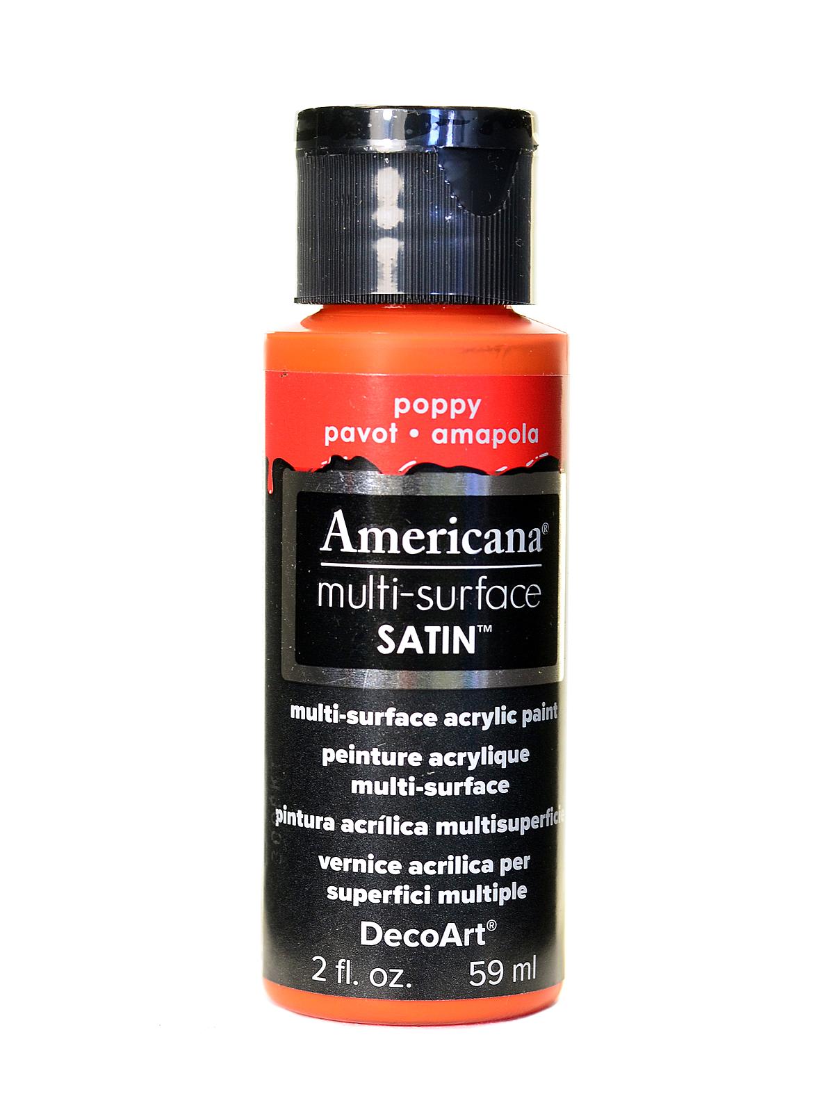 Americana Multi-Surface Satin Acrylics 2 Oz. Poppy