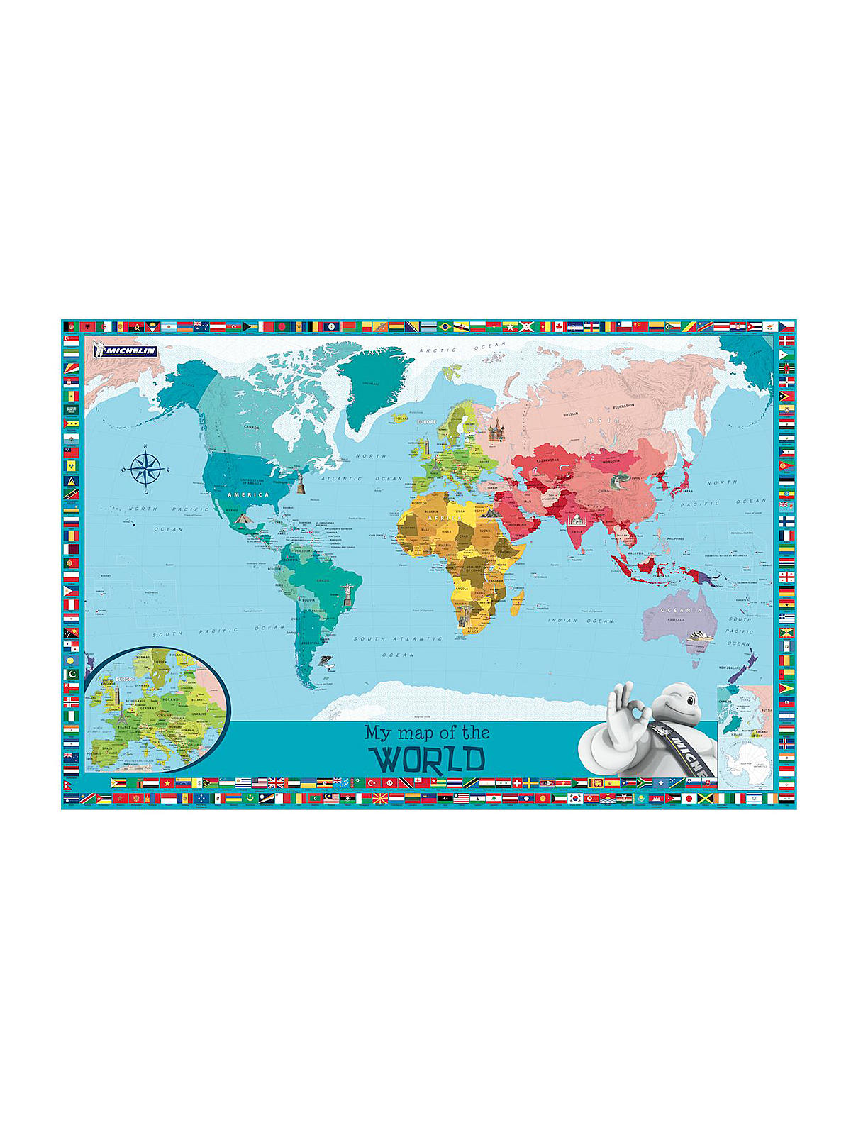 My Map Of The World 23 5 8 In. X 35 7 16 In.