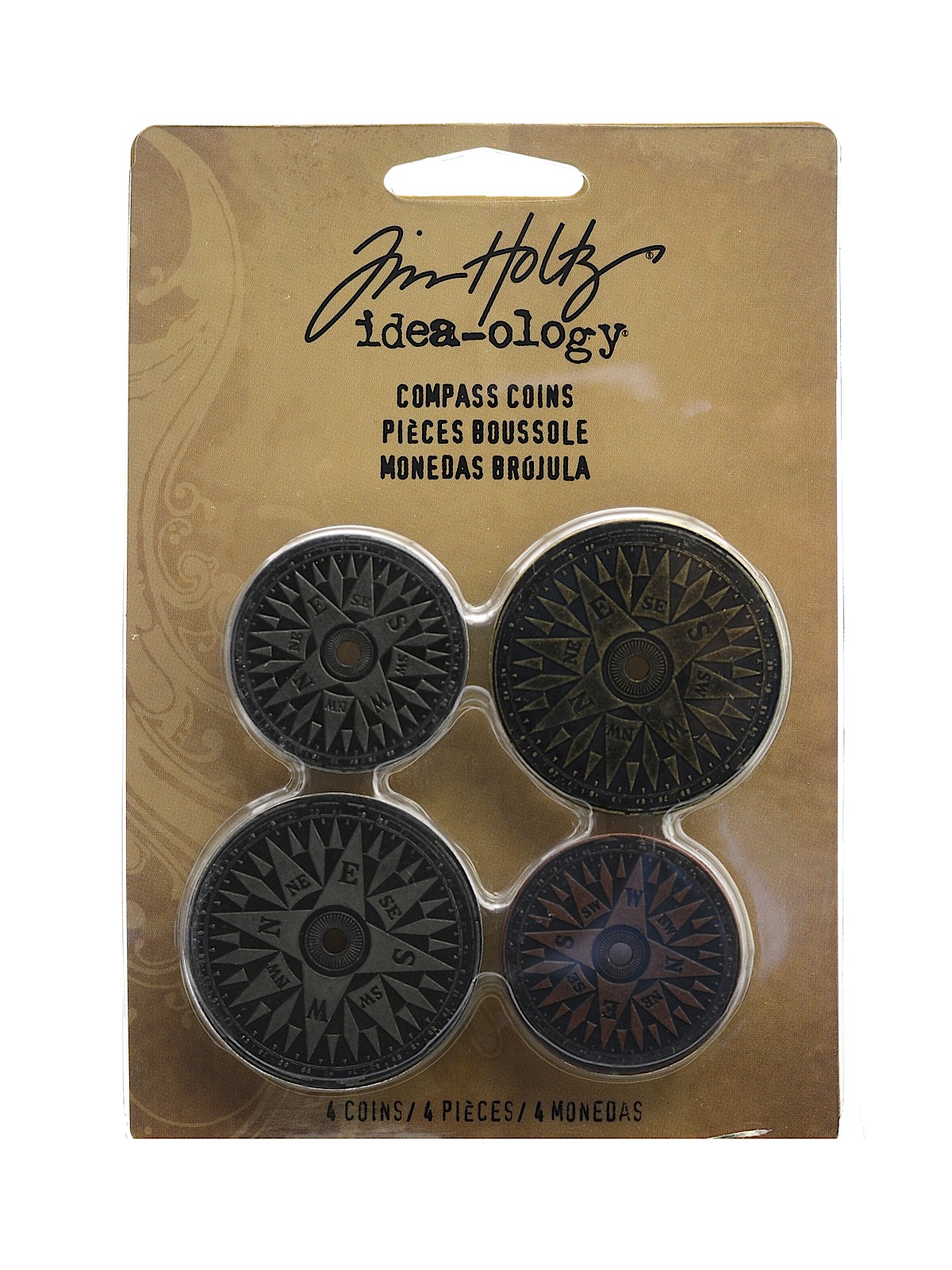 Idea-ology Findings Compass Coins Pack Of 4