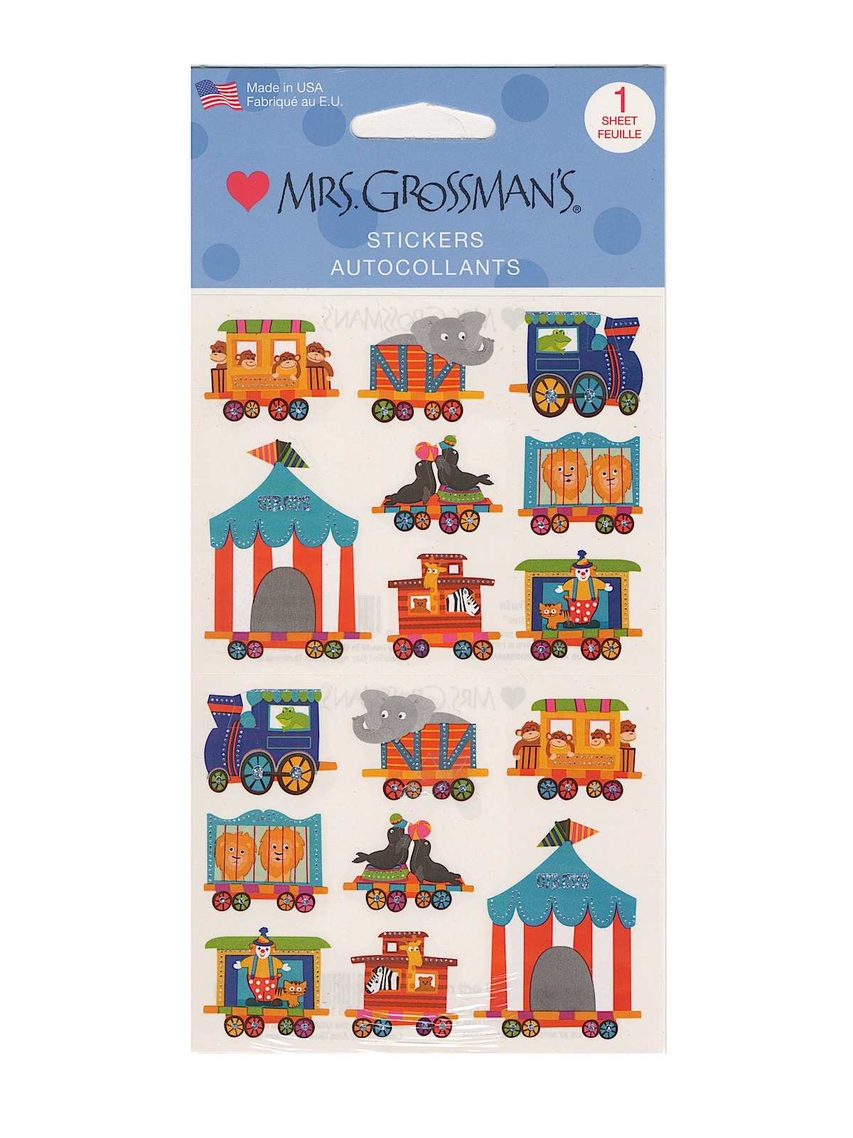 Giant Sticker Packs reflections circus train 1 sheet