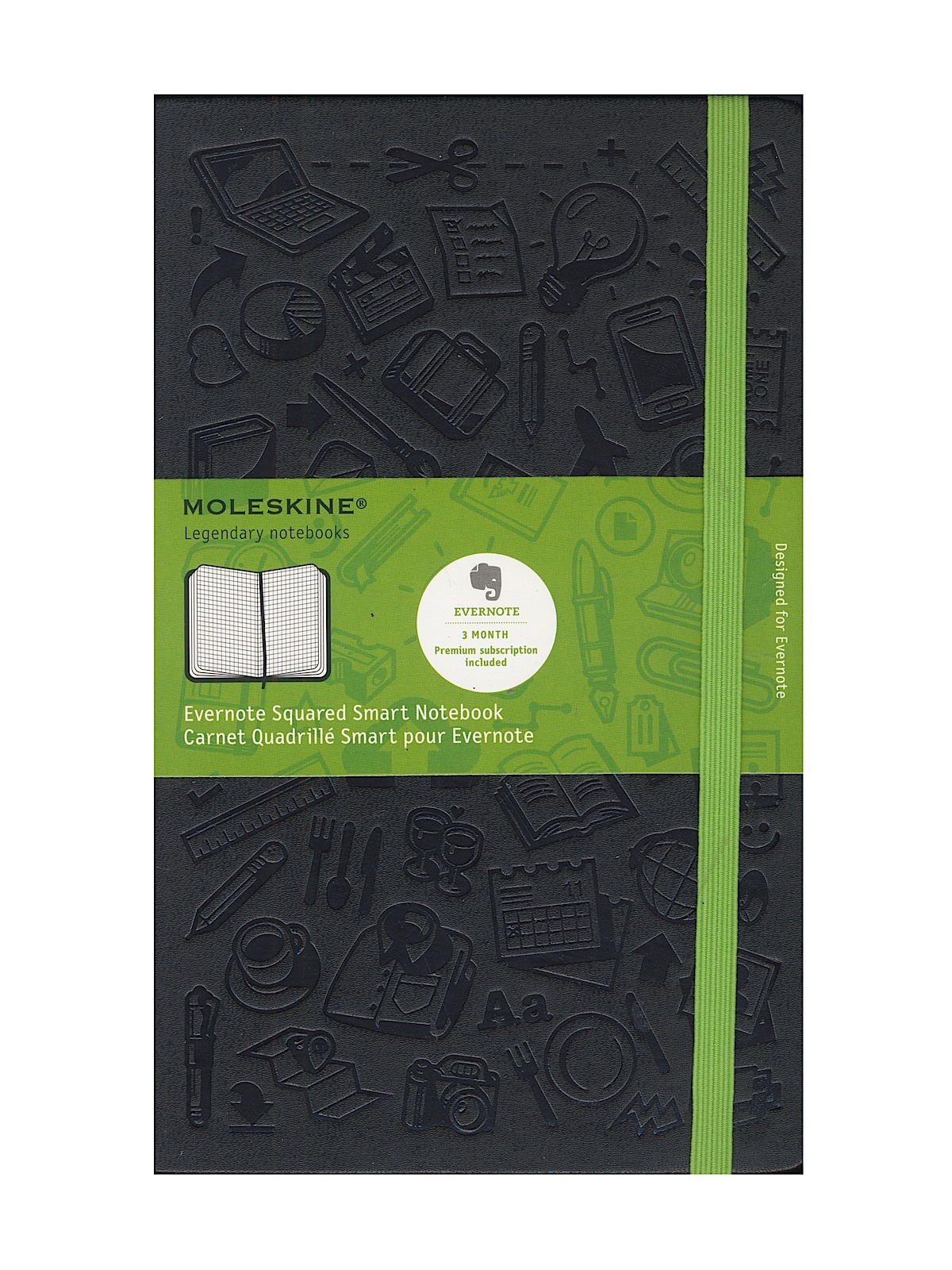 Evernote Smart Notebook Squared 5 In. X 8 1 4 In. Black