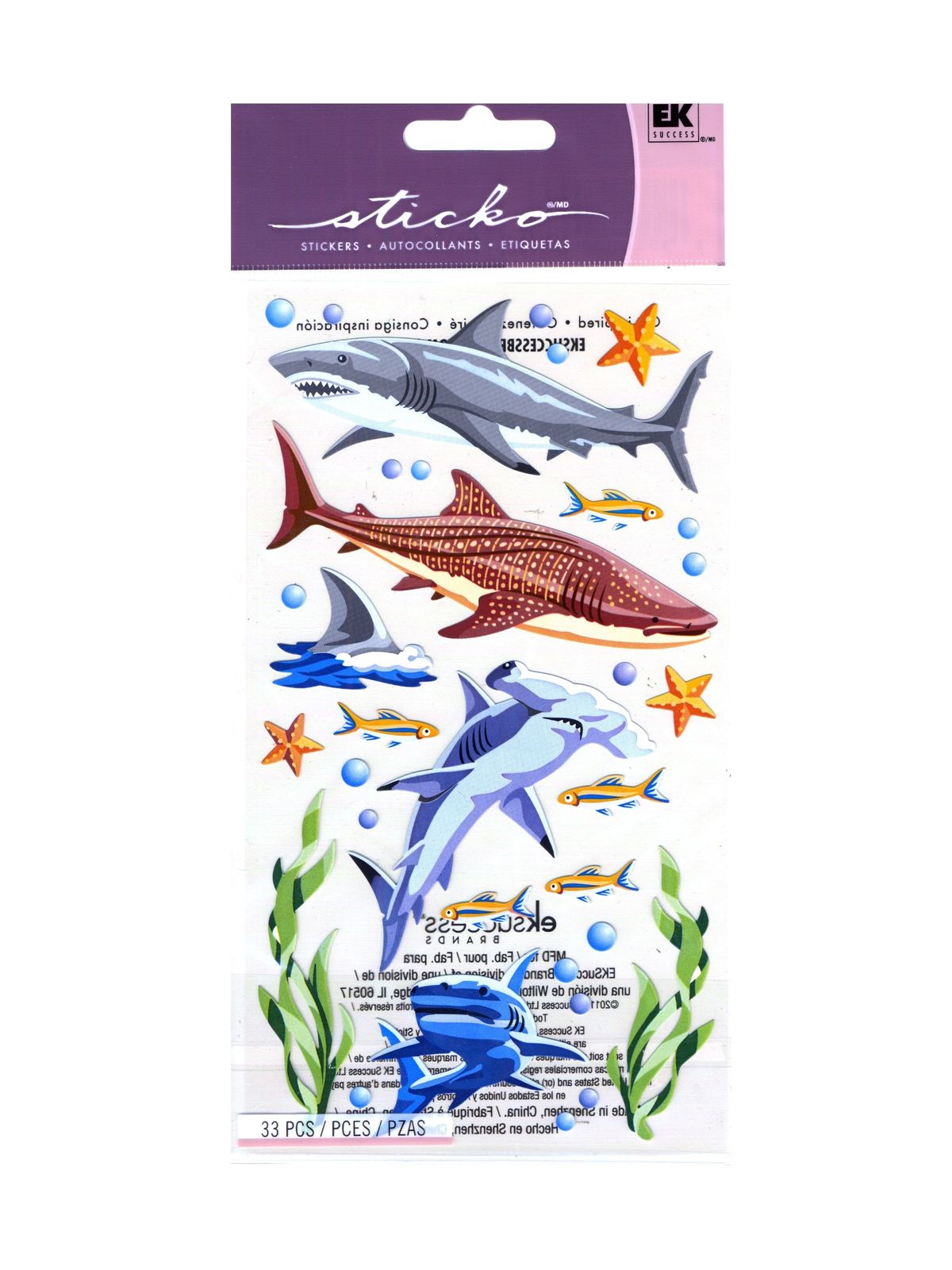 Classic Stickers Sharks 16 pieces