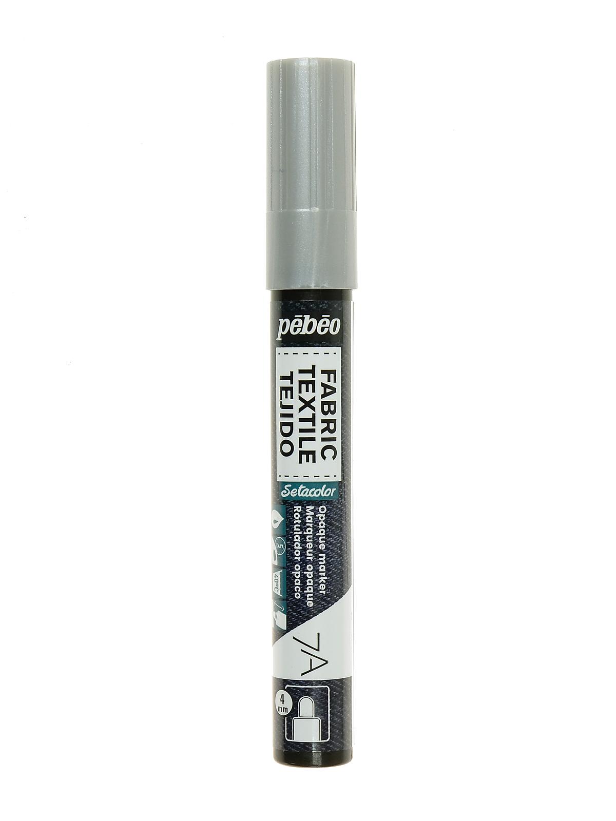 7A Fabric Markers 4 mm silver opaque