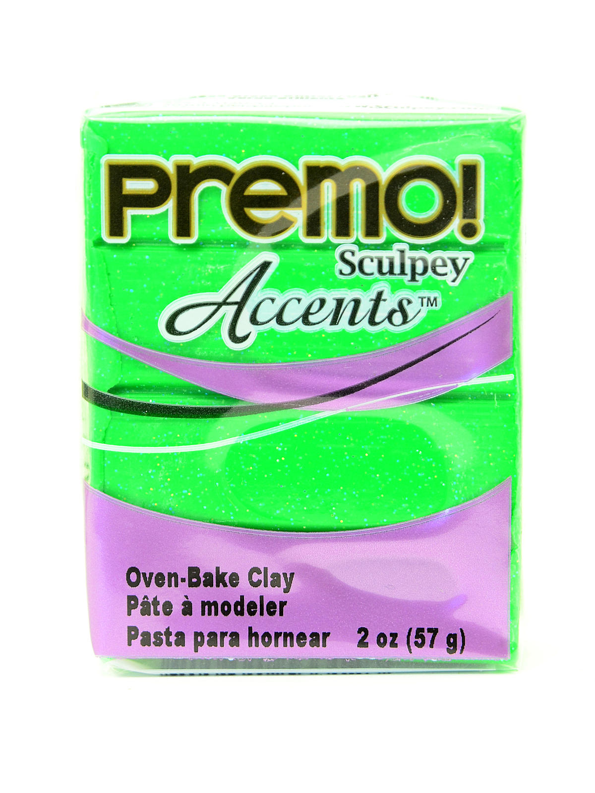 Premo Premium Polymer Clay Green Glitter 2 Oz.