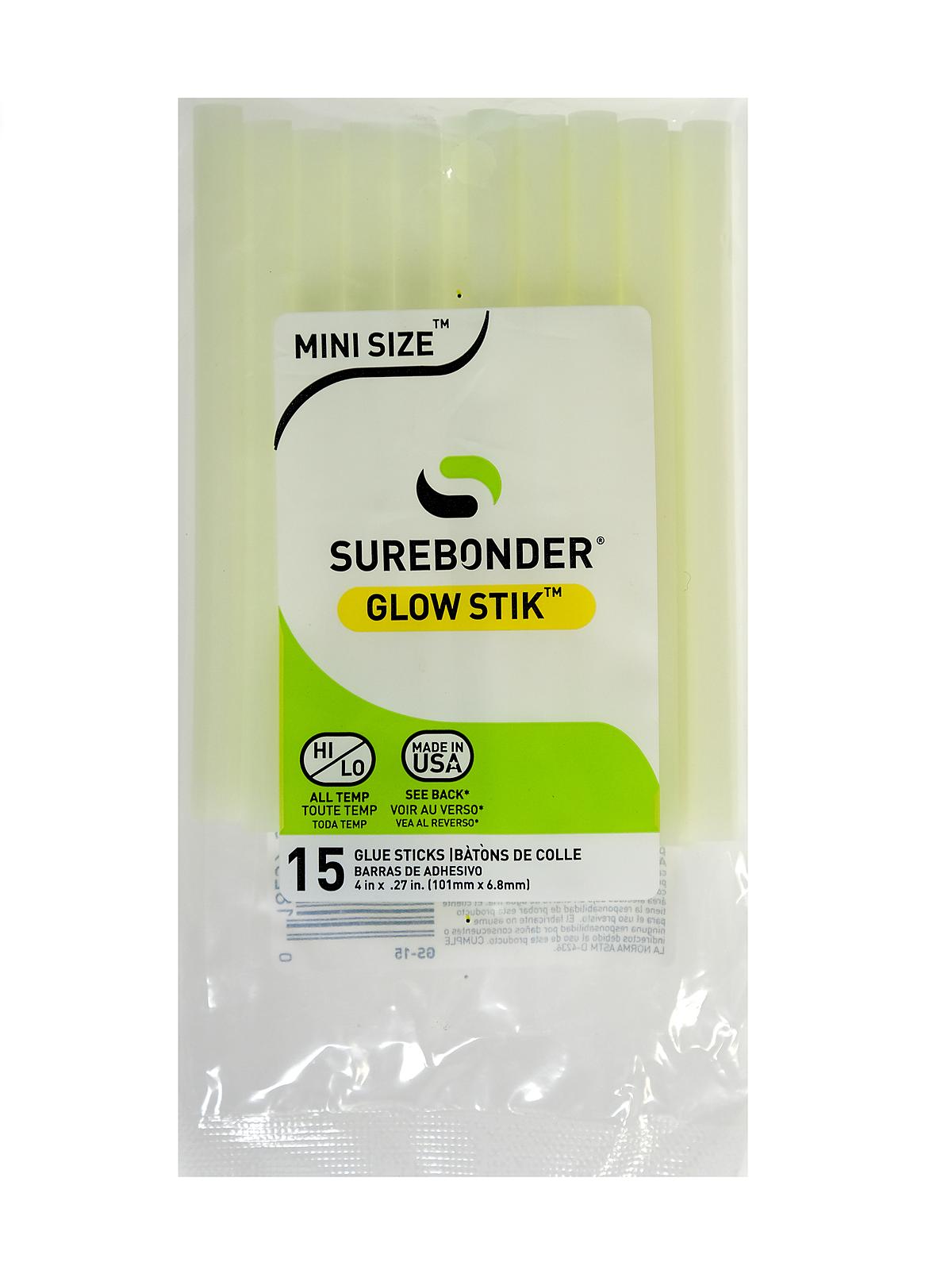 GlowStik Glow-in-the-Dark Mini Glue Sticks 4 in. x .27 in. pack of 15