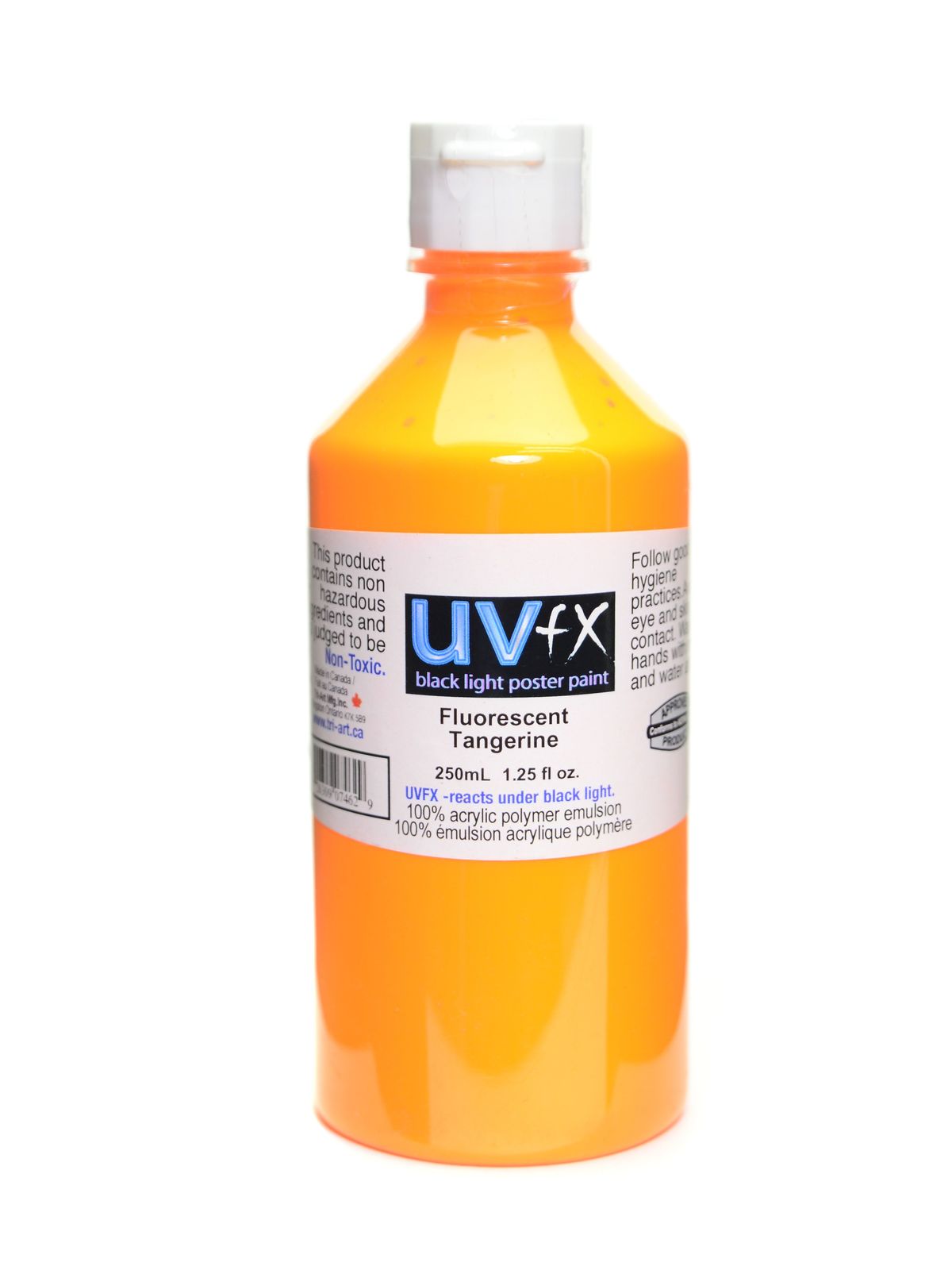 UVFX Black Light Poster Paint fluorescent tangerine 250 ml bottle