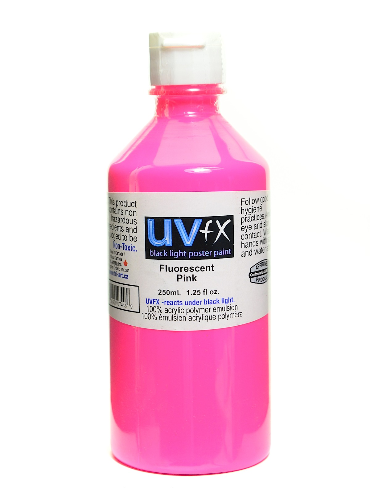 Uvfx Black Light Poster Paint Fluorescent Pink 250 Ml Bottle