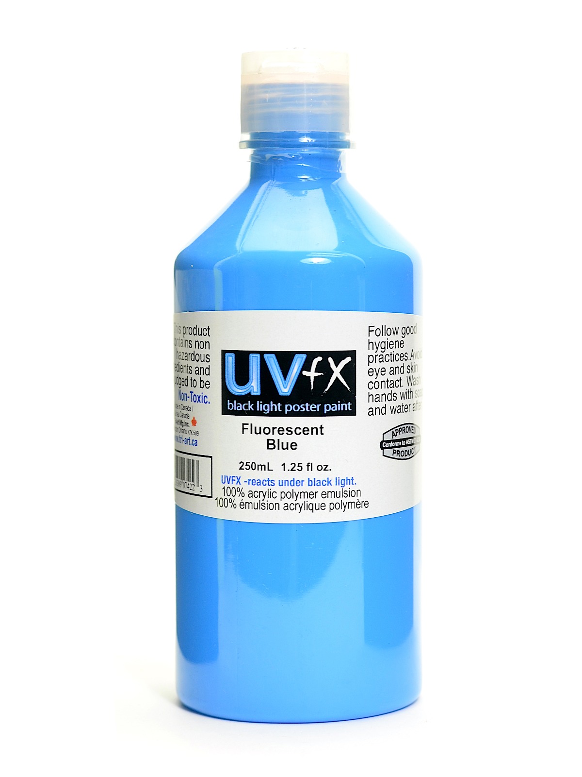 Uvfx Black Light Poster Paint Fluorescent Blue 250 Ml Bottle