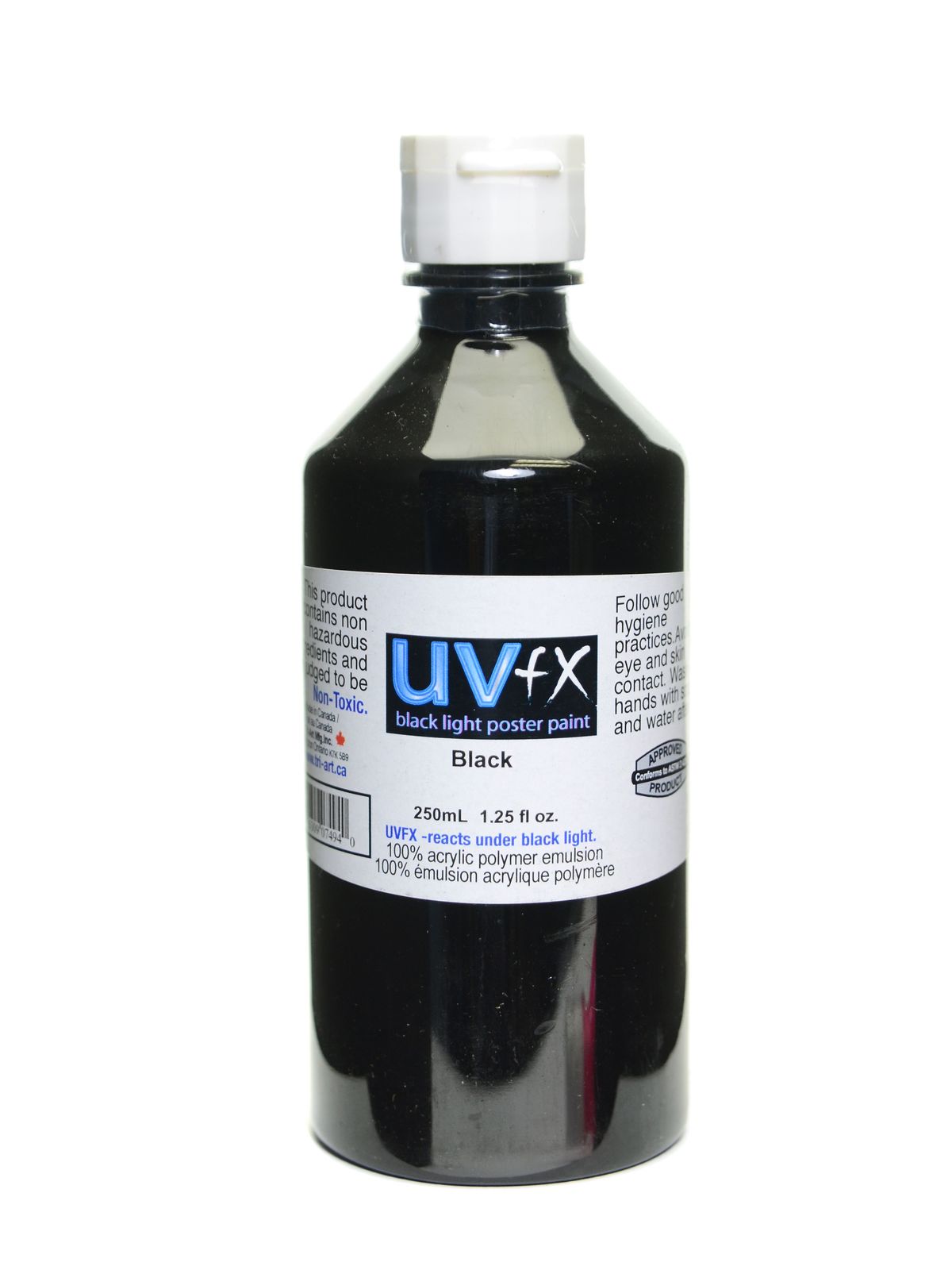 Uvfx Black Light Poster Paint Black 250 Ml Bottle