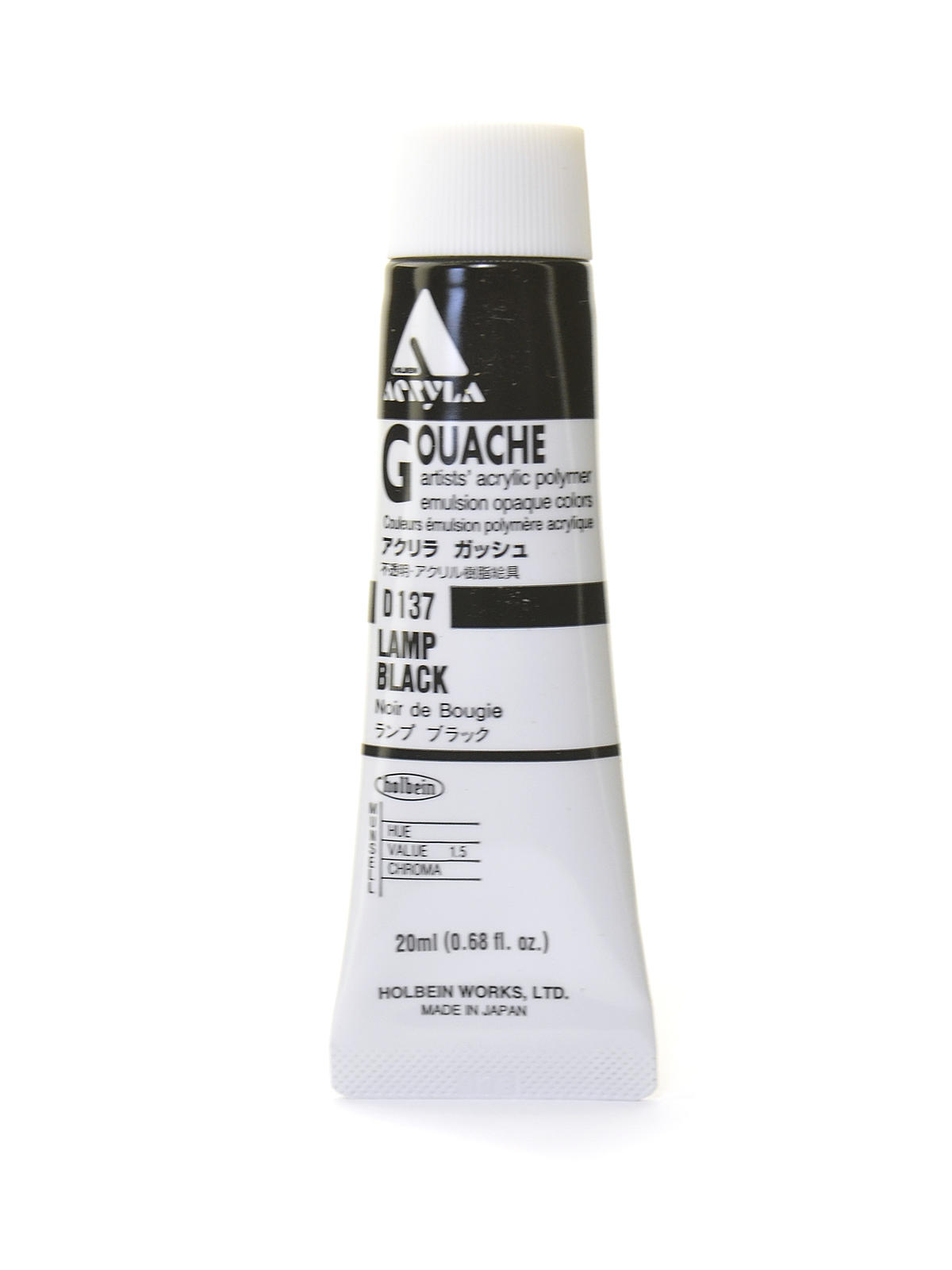 Acrylic Gouache 20 ml lamp black