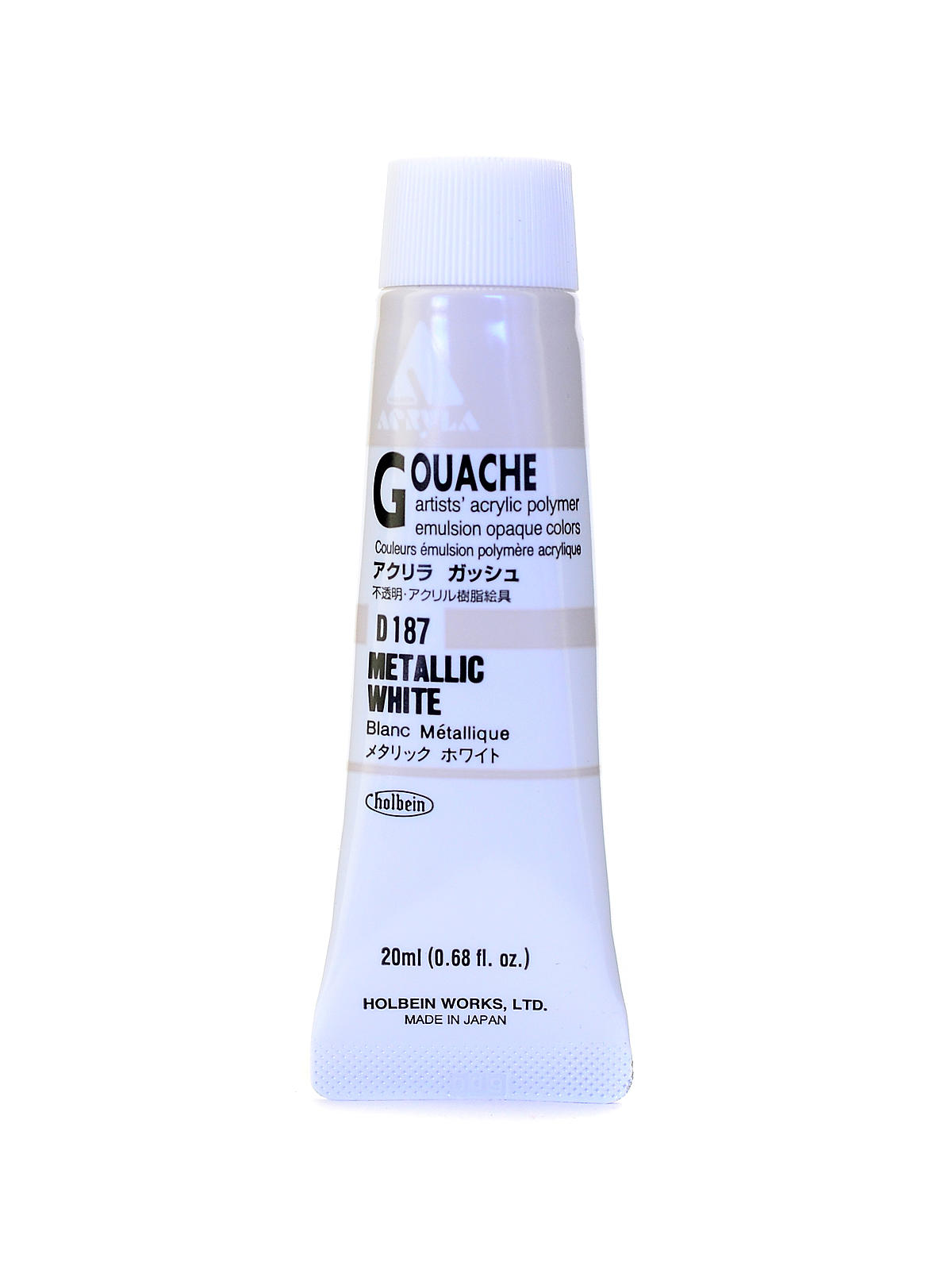 Acrylic Gouache 20 ml metallic white