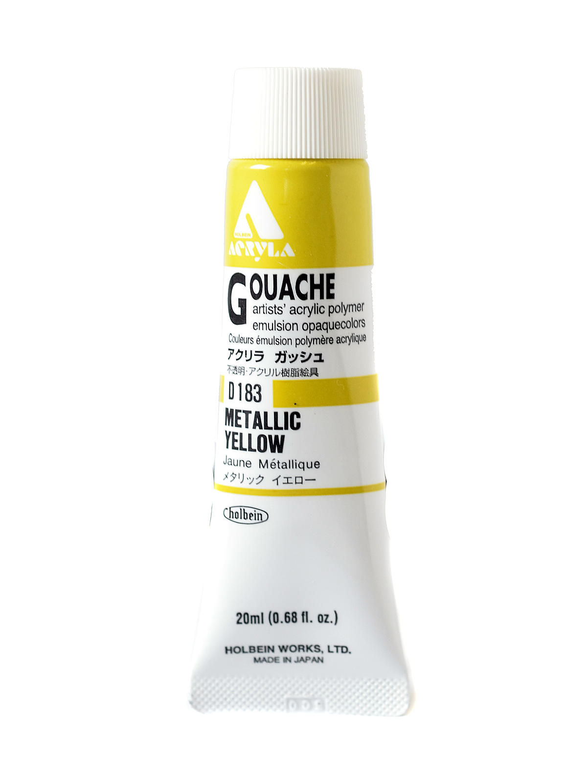 Acrylic Gouache 20 ml metallic yellow
