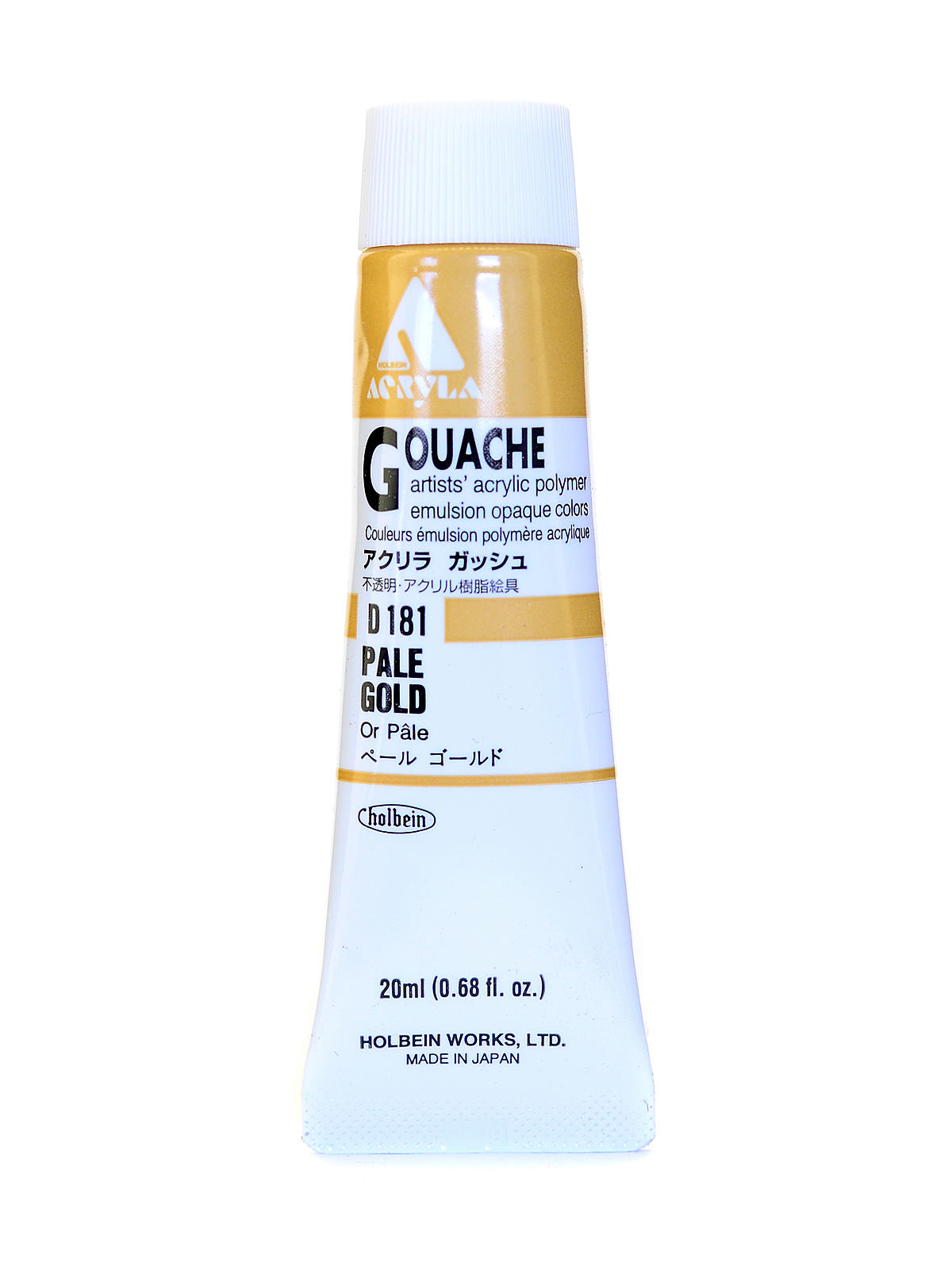 Acrylic Gouache 20 ml pale gold