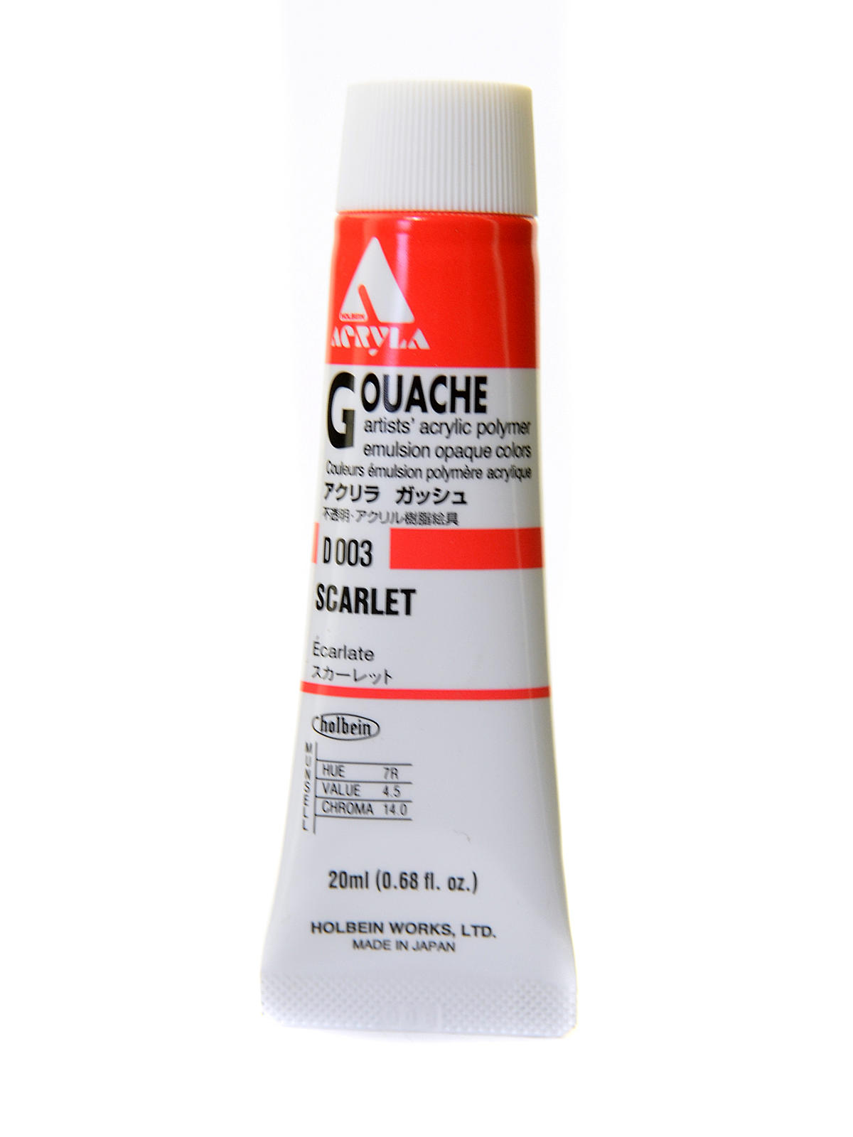 Acrylic Gouache 20 ml scarlet