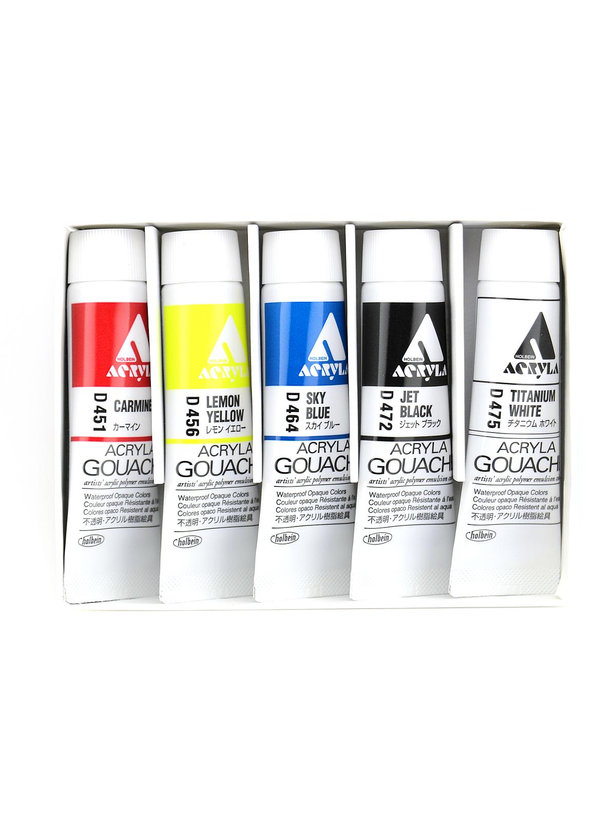Acrylic Gouache Sets set of 5 12 ml