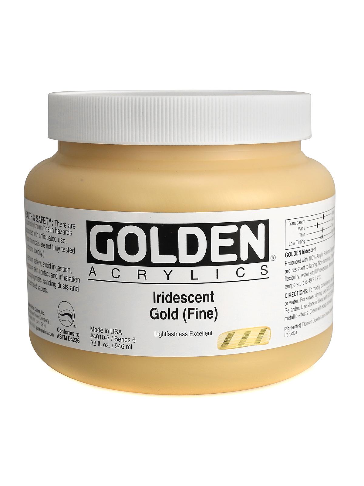 Iridescent and Interference Acrylics iridescent gold deep fine 32 oz.