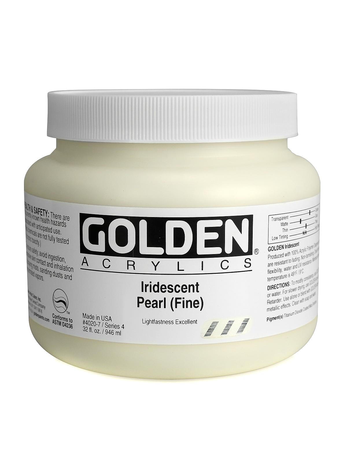 Iridescent and Interference Acrylics iridescent pearl fine 32 oz.