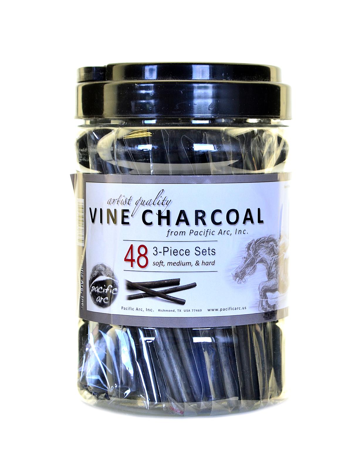 Vine Charcoal 3-Piece Sets canister of 48