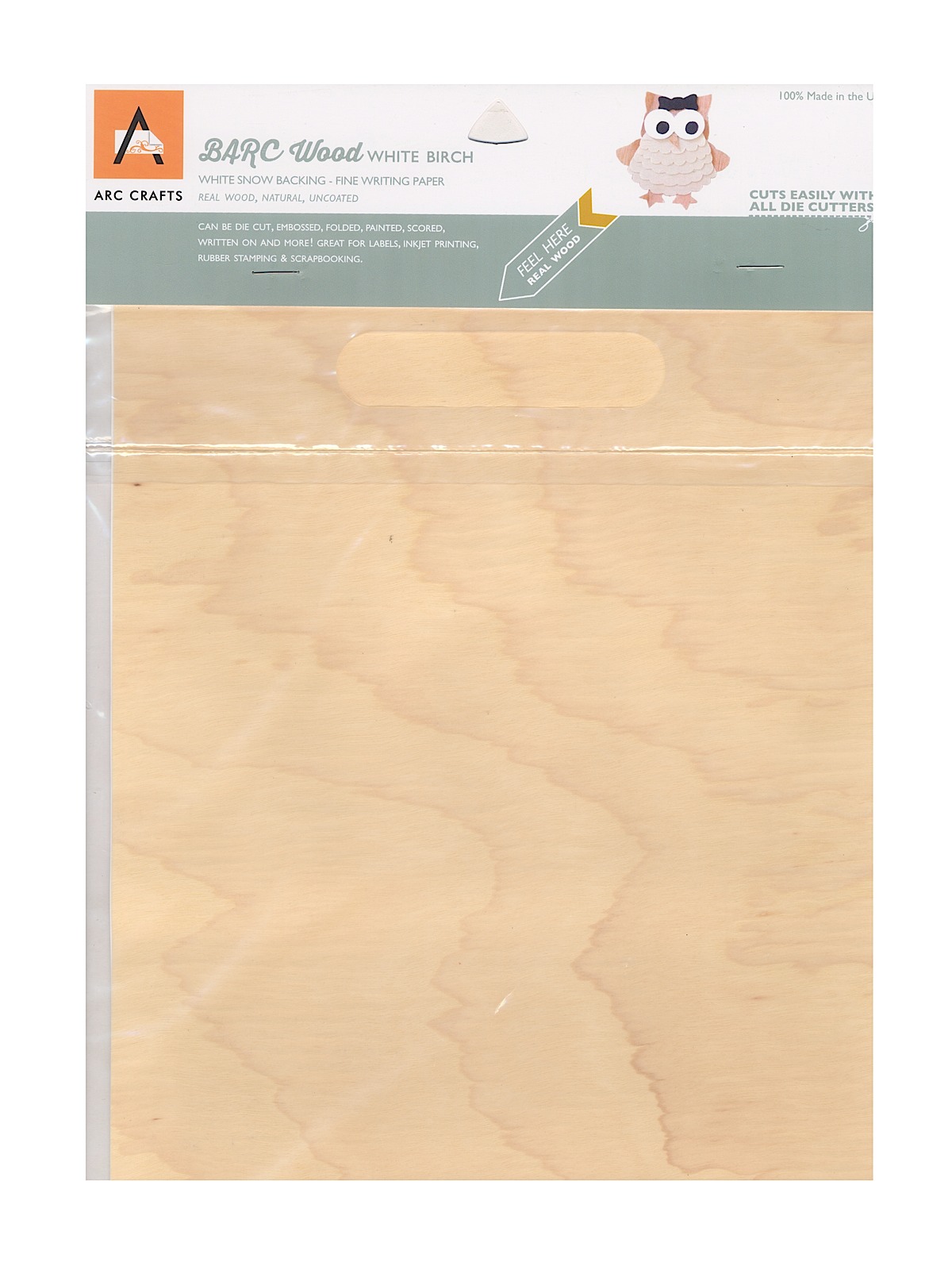 Real Wood Paper Sheets White Birch 8 1 2 In. X 11 In. Adhesive Backing