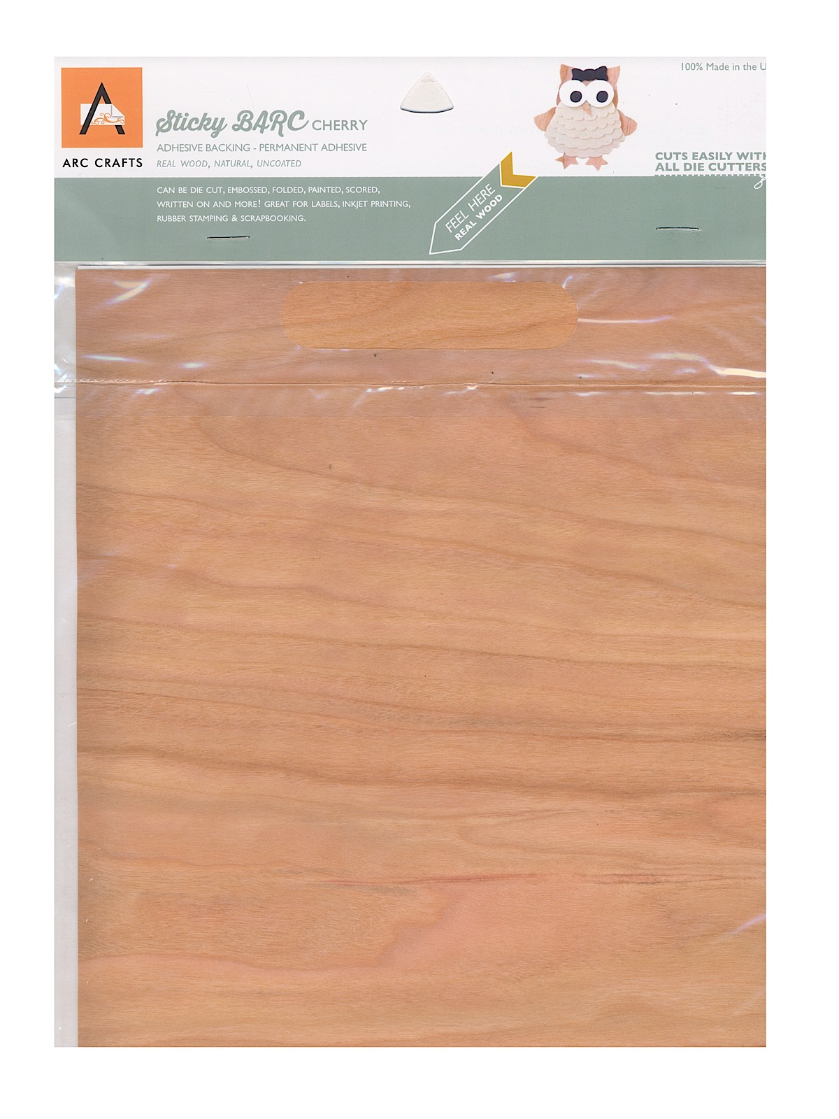 Real Wood Paper Sheets Cherry 8 1 2 In. X 11 In. Adhesive Backing