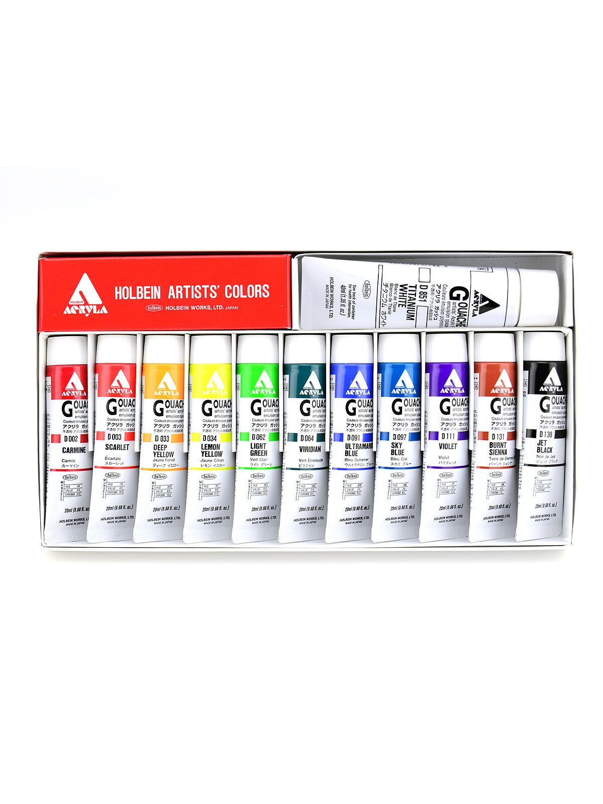 Acrylic Gouache Sets set of 12 40 ml