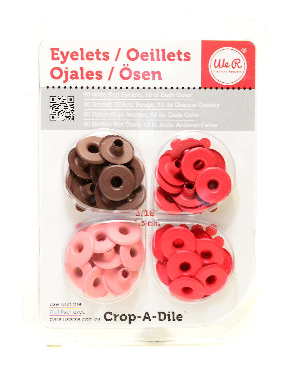 Wide Eyelets red pack of 40