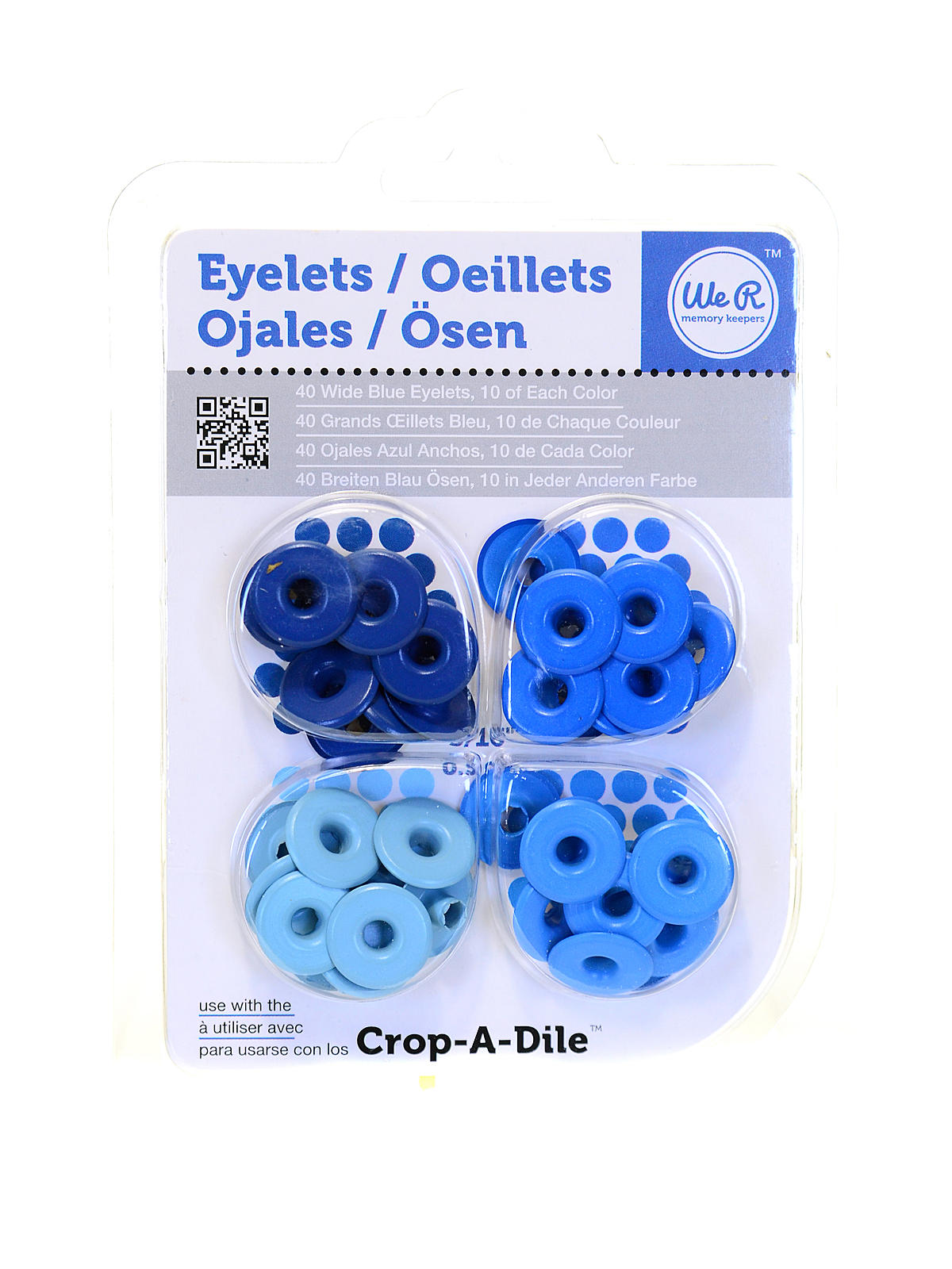 Wide Eyelets blue pack of 40