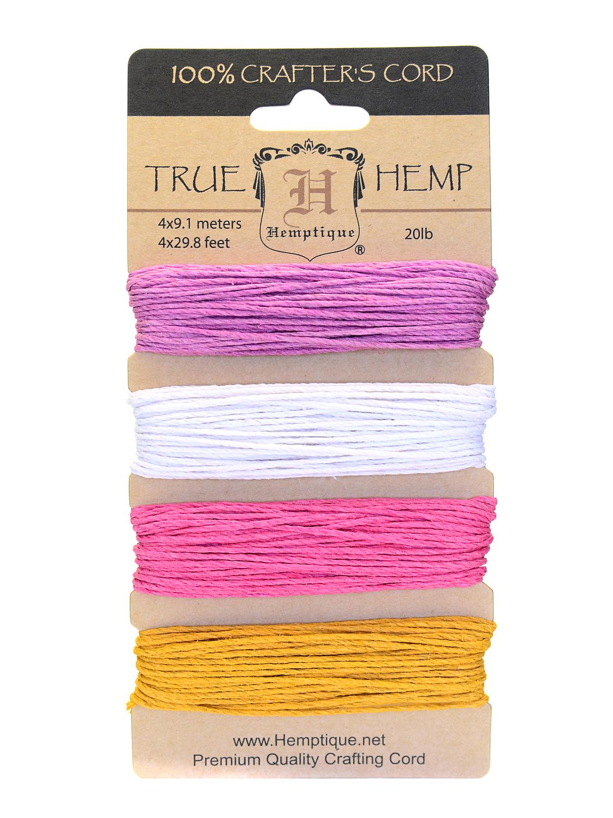 Cord Cards hemp 9.1 m x 4 colors Spring bloom 2
