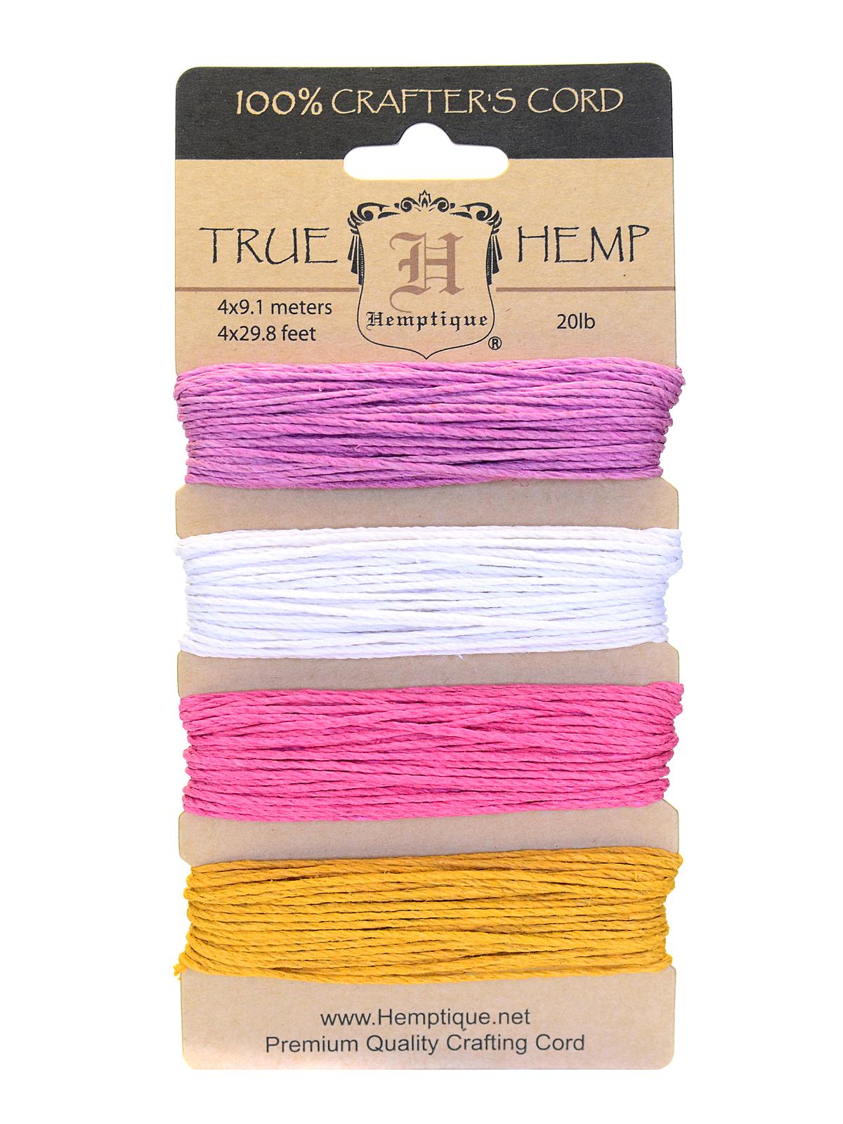 Cord Cards Hemp 9.1 M X 4 Colors Spring Bloom 2