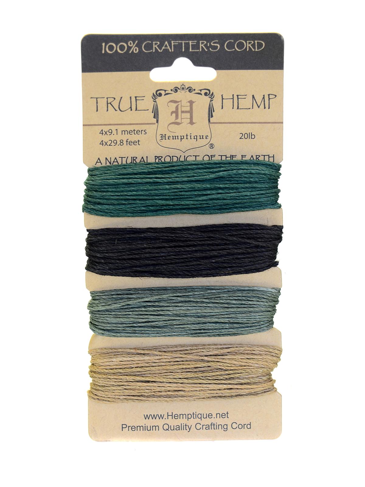 Cord Cards hemp 9.1 m x 4 colors shades of camouflage