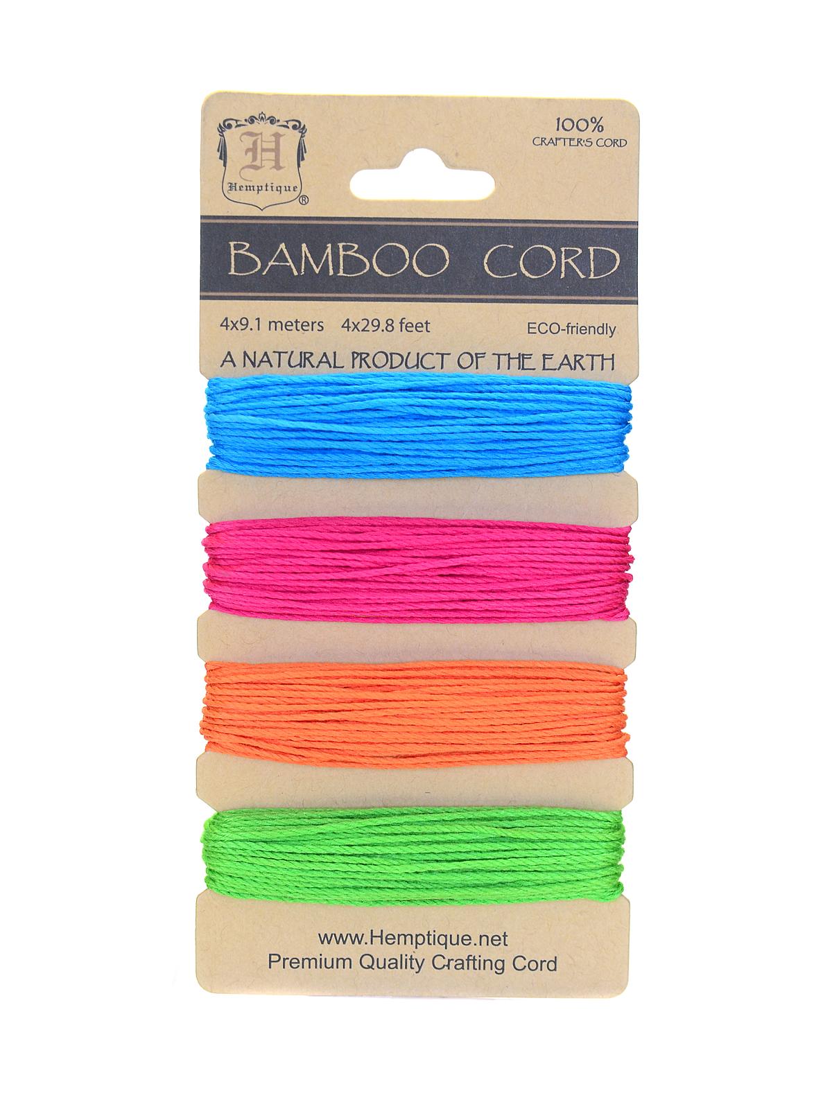 Cord Cards Bamboo 9.1 M X 4 Colors Neon