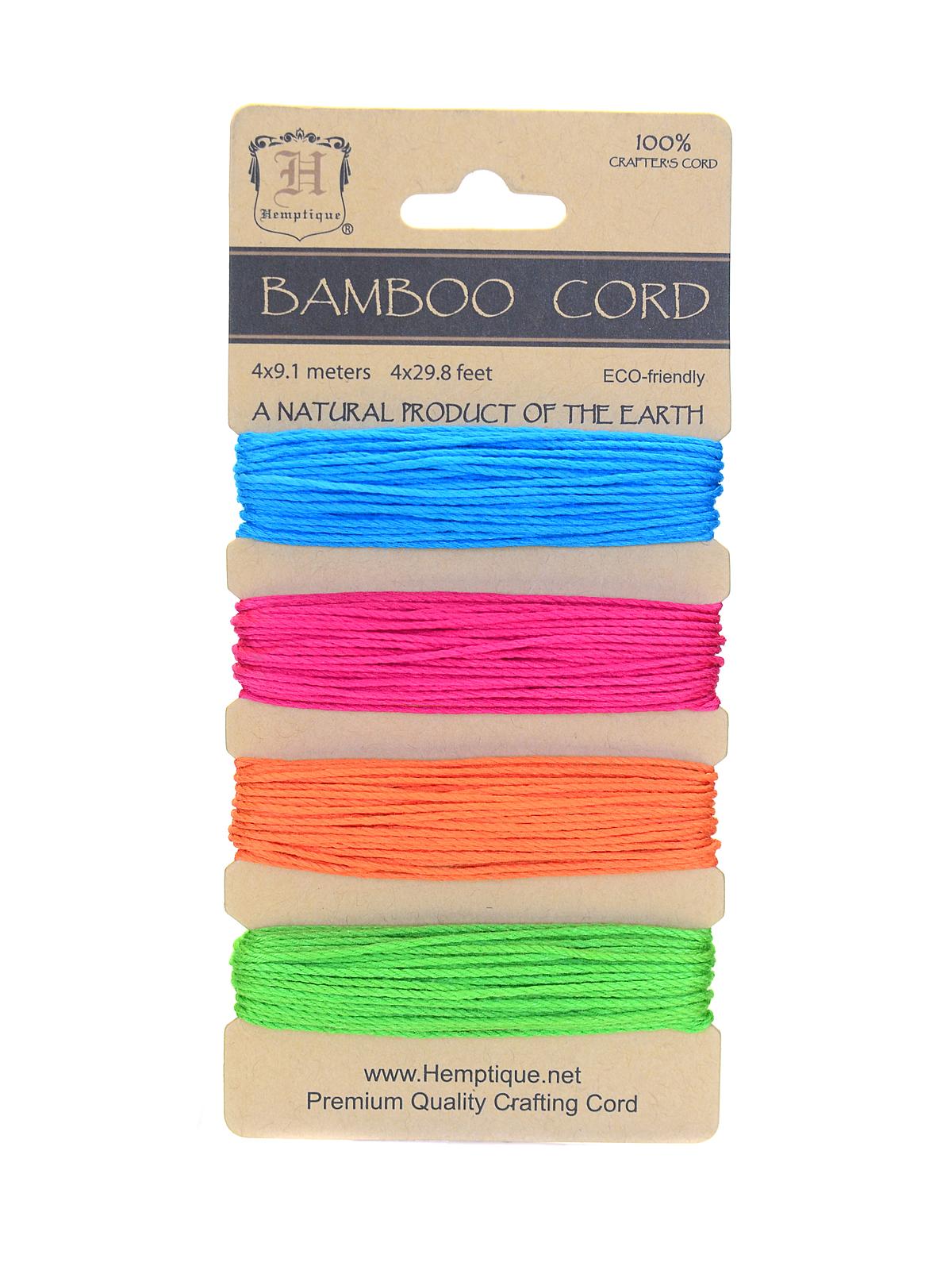 Cord Cards bamboo 9.1 m x 4 colors neon