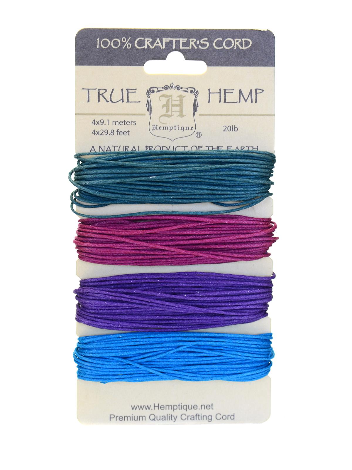 Cord Cards hemp 9.1 m x 4 colors shades of party