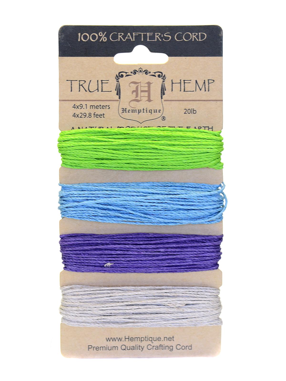 Cord Cards hemp 9.1 m x 4 colors Spring bloom 1