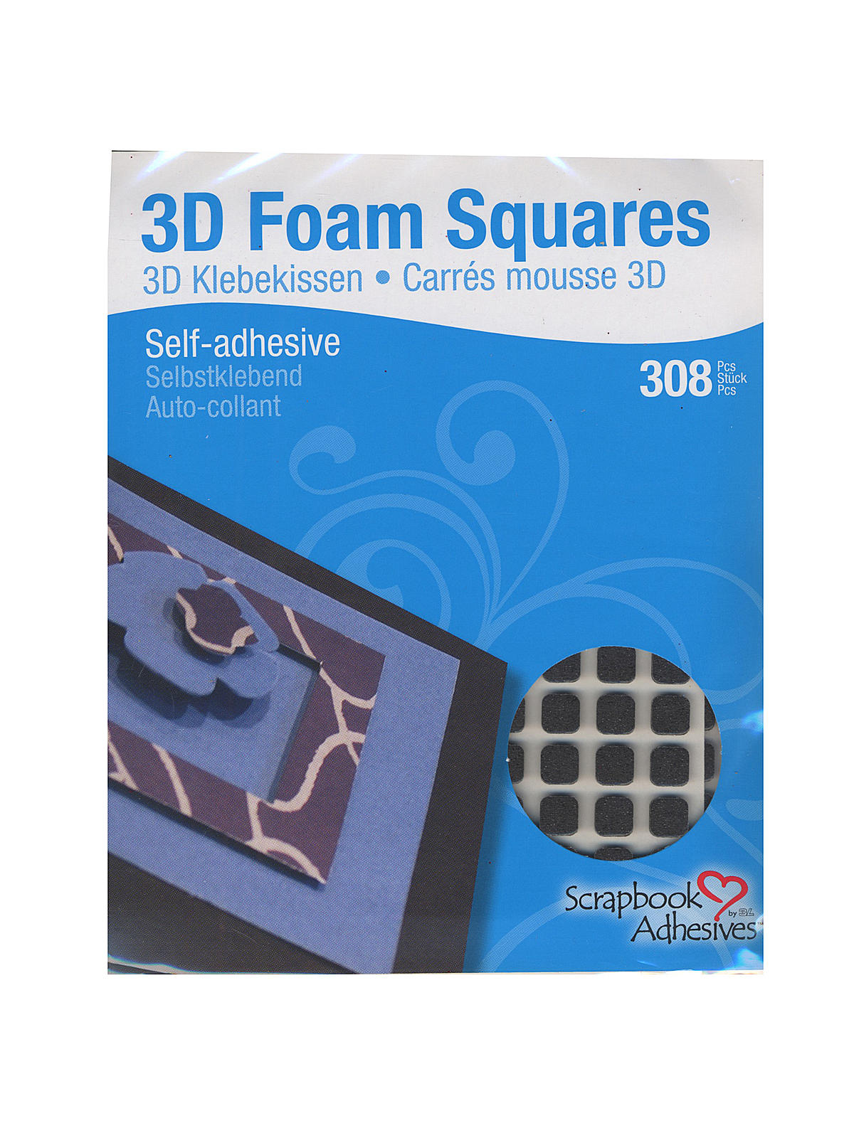 3d Foam Squares Small Black 0.25 In. X 0.25 In. X 0.08 In. Pack Of 308