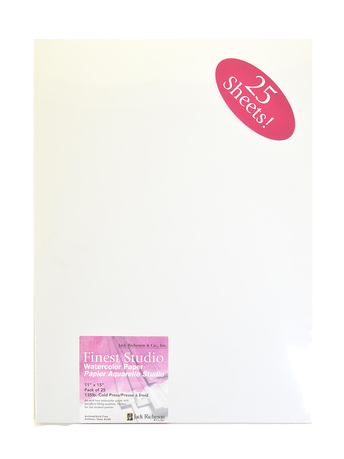 Finest Studio Watercolor Paper 135 Lb. Cold Press 11 In. X 15 In. Pack Of 25 Sheets