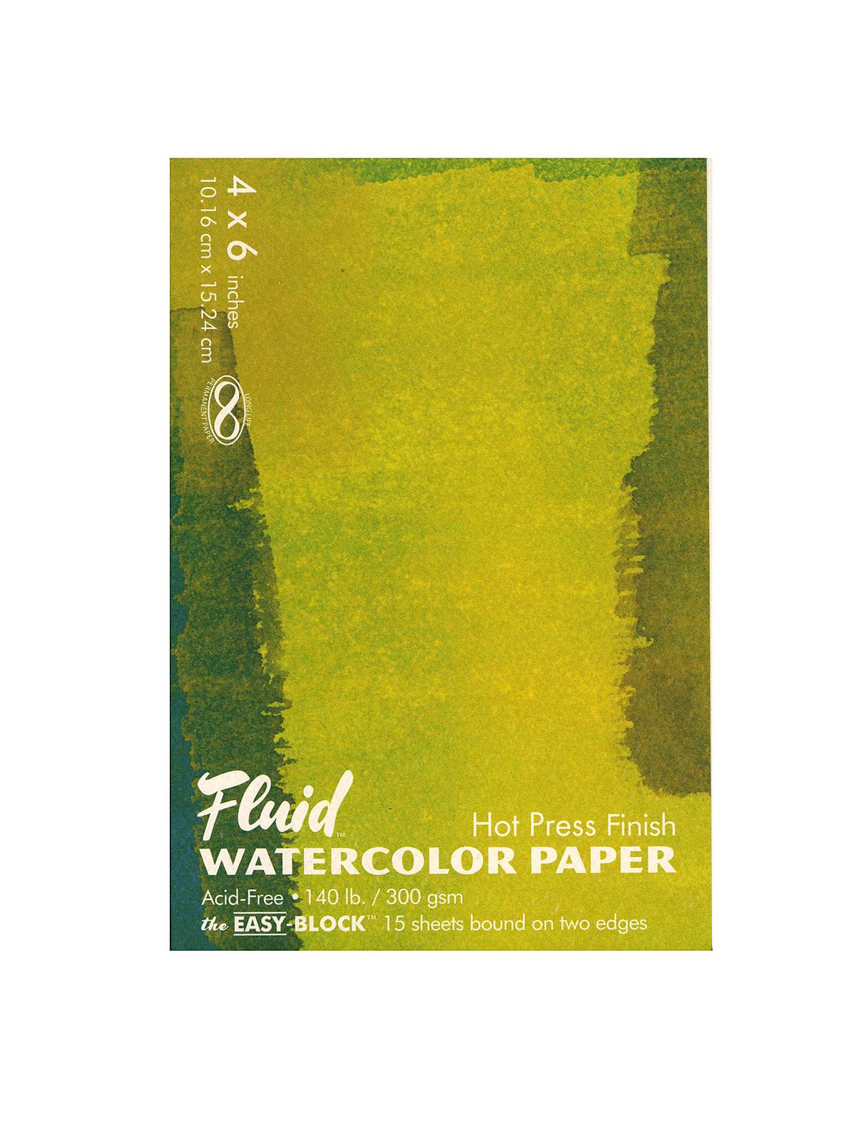 Hot Press Watercolor Paper block 4 in. x 6 in. 15 sheets