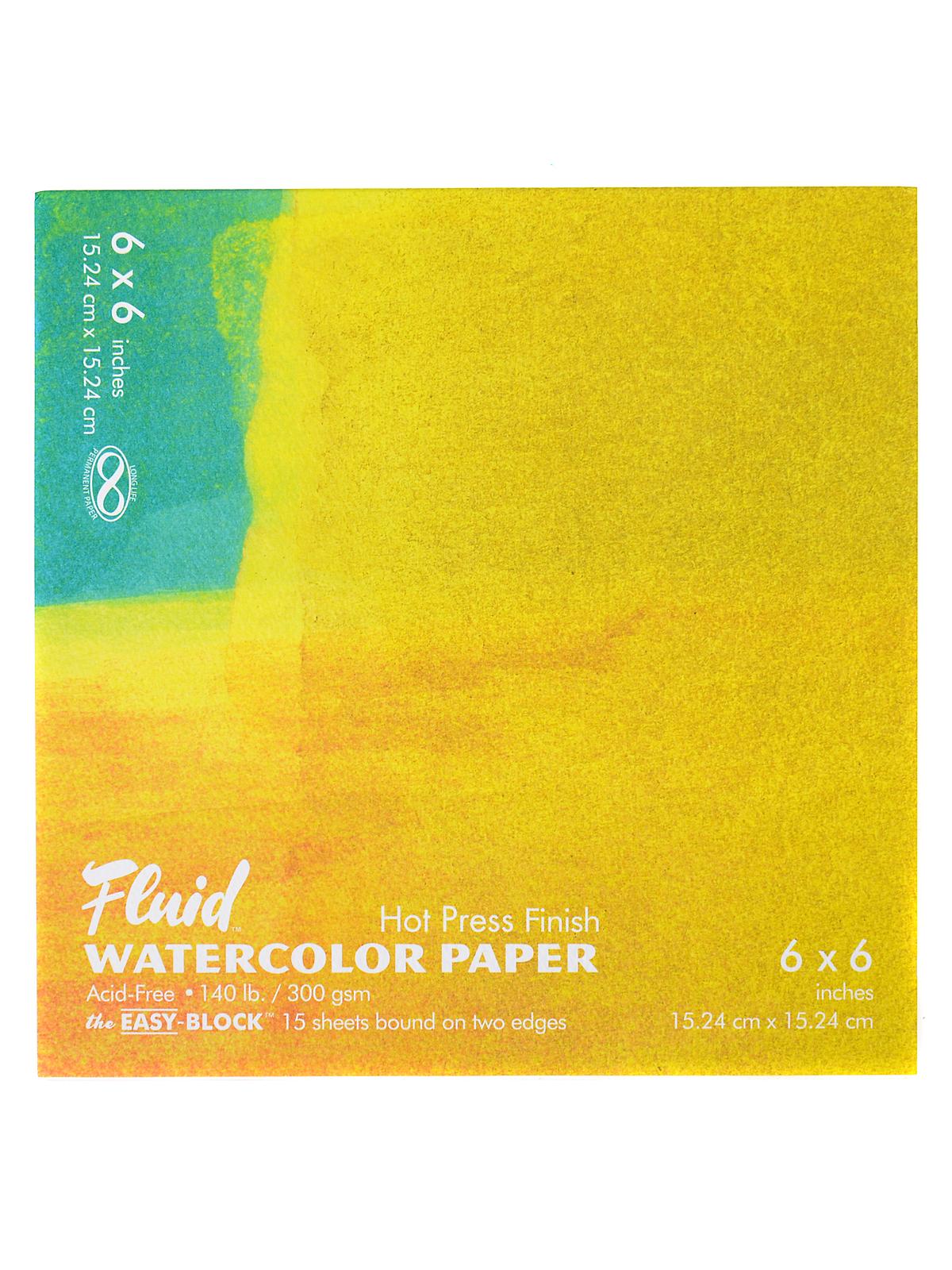 Hot Press Watercolor Paper block 6 in. x 6 in. 15 sheets